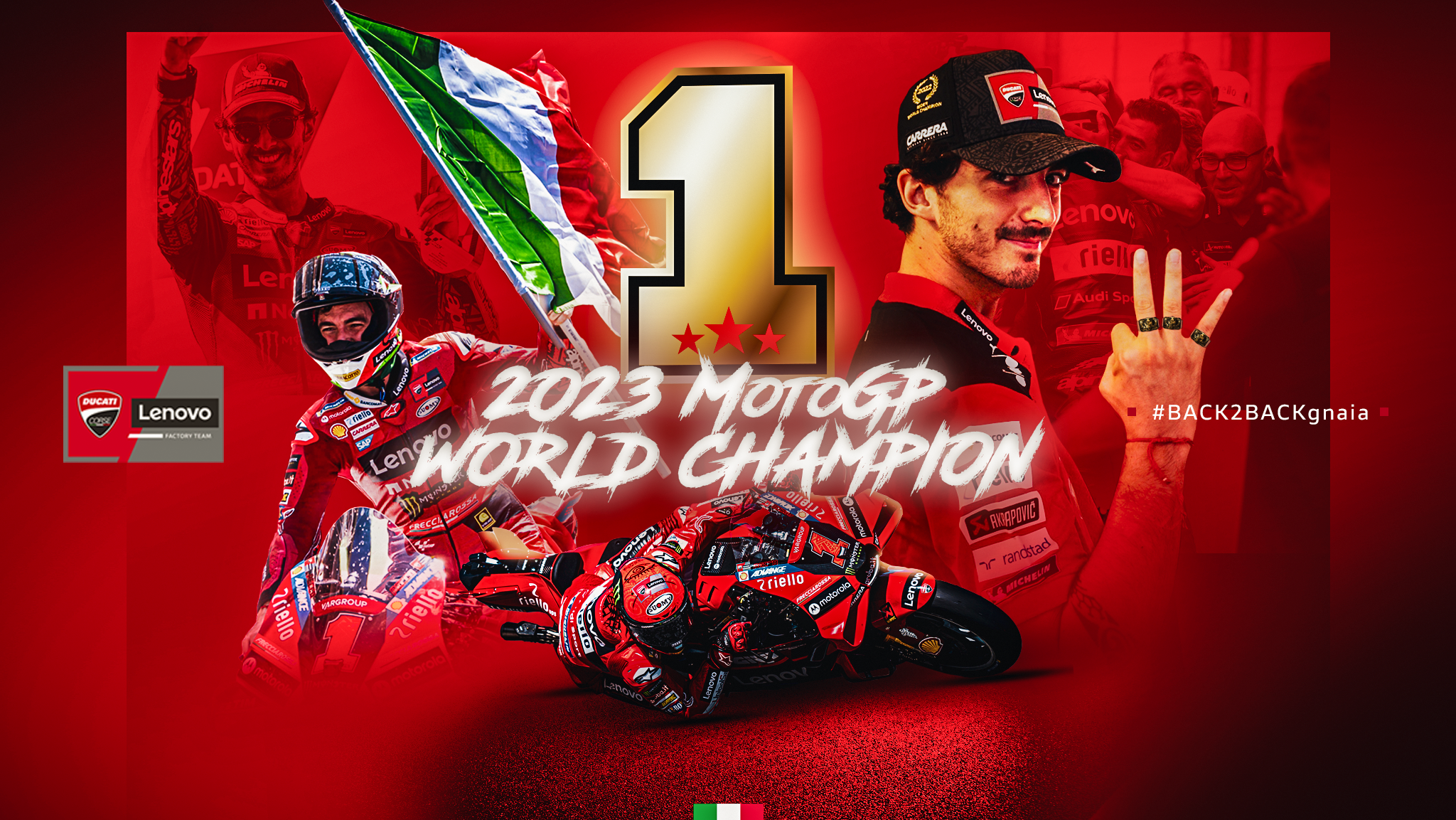 Francesco Bagnaia and Ducati 2023 MotoGP World Champions - Francesco Bagnaia and Ducati 2023 MotoGP World Champions