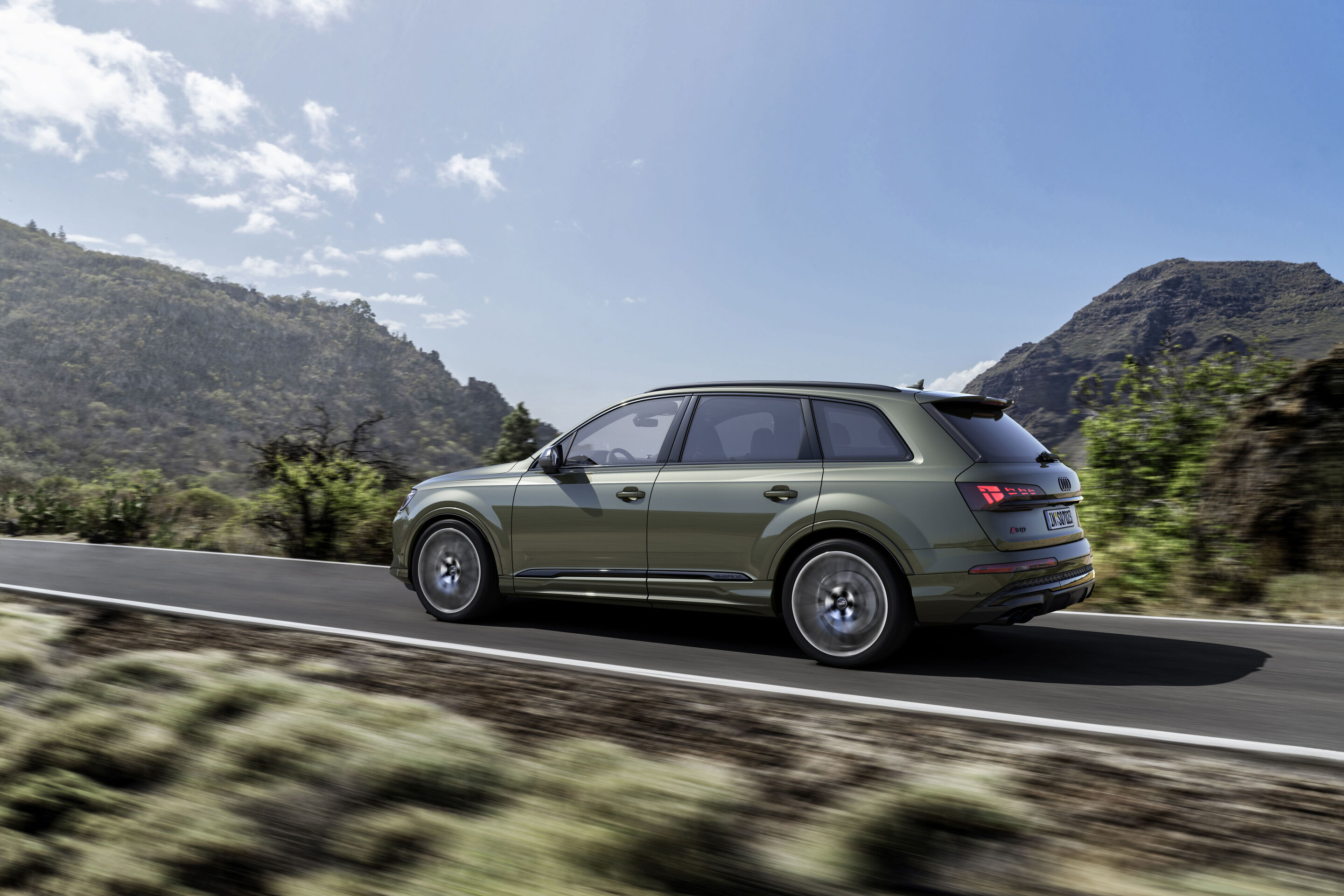 Audi SQ7 TFSI (until 2026) - Dynamic photo, 
Colour: Oak green pearl effect