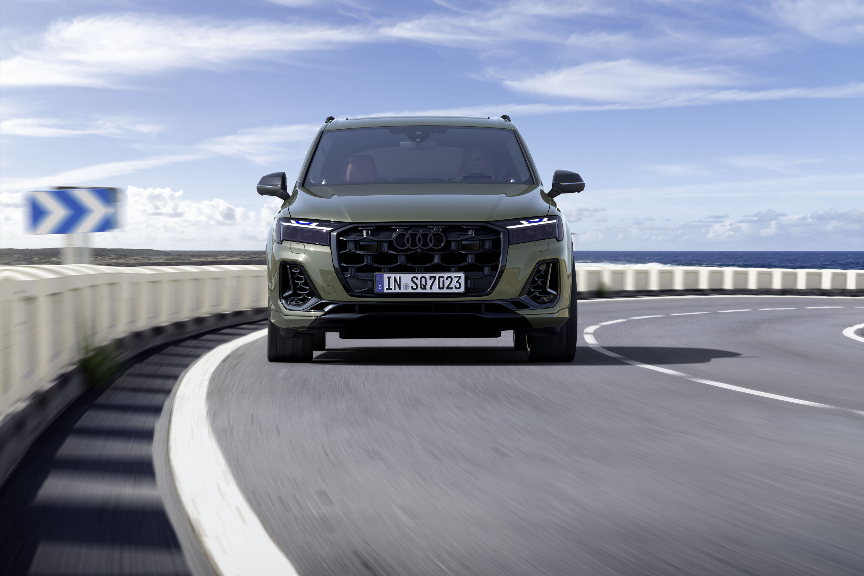 Audi SQ7 TFSI (until 2026) - Dynamic photo, 
Colour: Oak green pearl effect