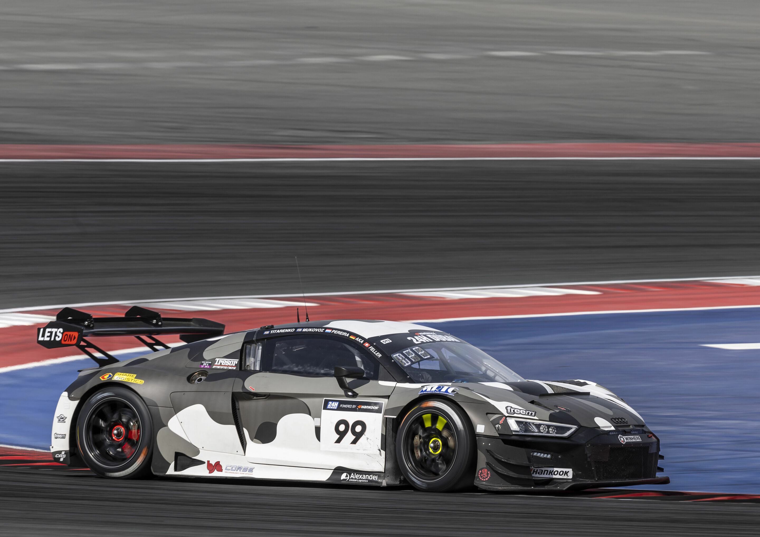 24h Dubai 2024 - Audi R8 LMS #99 (Attempto Racing), Alex Aka/Ricardo Feller/Dylan Pereira/Sergej Titarenko/Andrej Mukovoz
