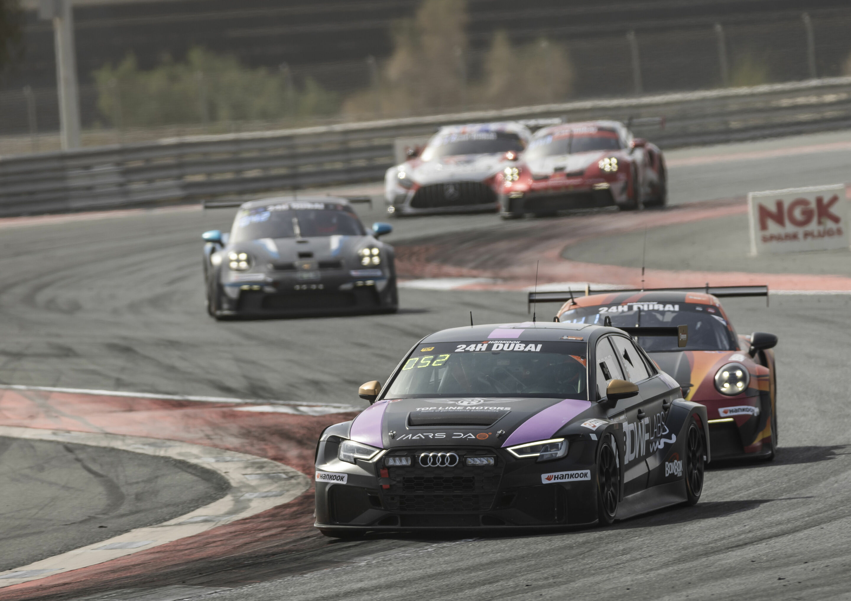24h Dubai 2024 - Audi RS 3 LMS #138 (Simpson Motorsport), Kavi Jundu/Ahmed Al Khaja/Andrej Muraveika/Oliver Webb/Nadir Zuhour