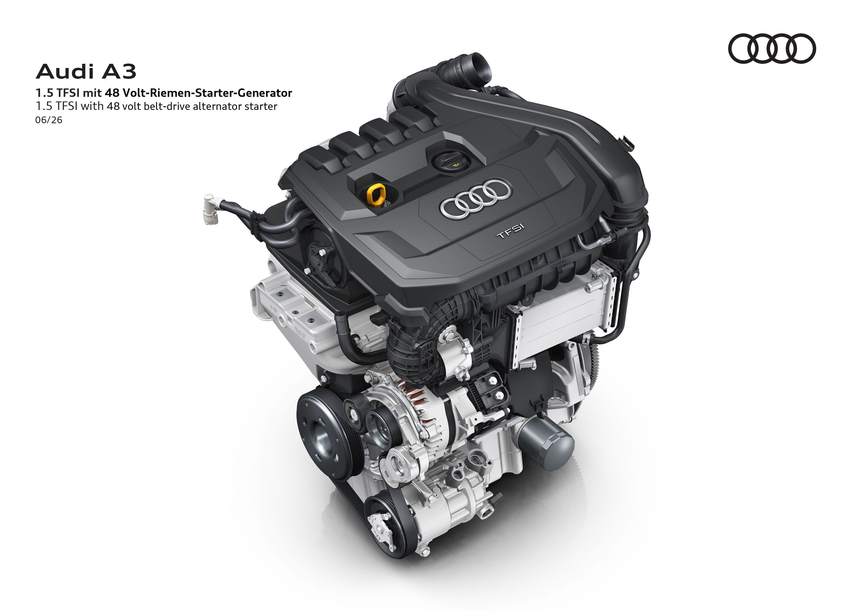 Illustration - Audi A3 - 1.5 TFSI mit 48 Volt-Riemen-Starter-Generator