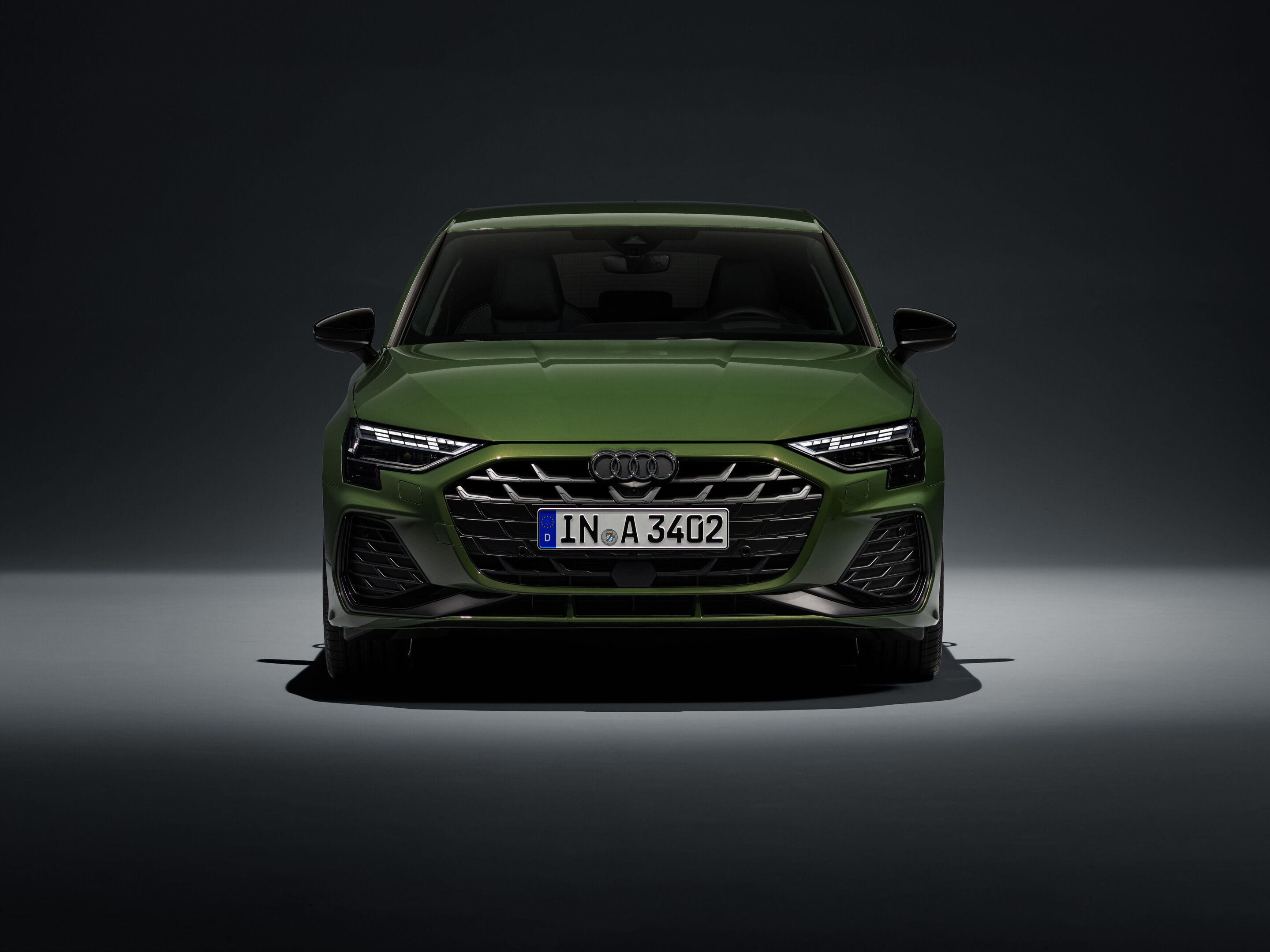 Audi A3 Sportback - Standaufnahme, 
Farbe: Distriktgrün Metallic
