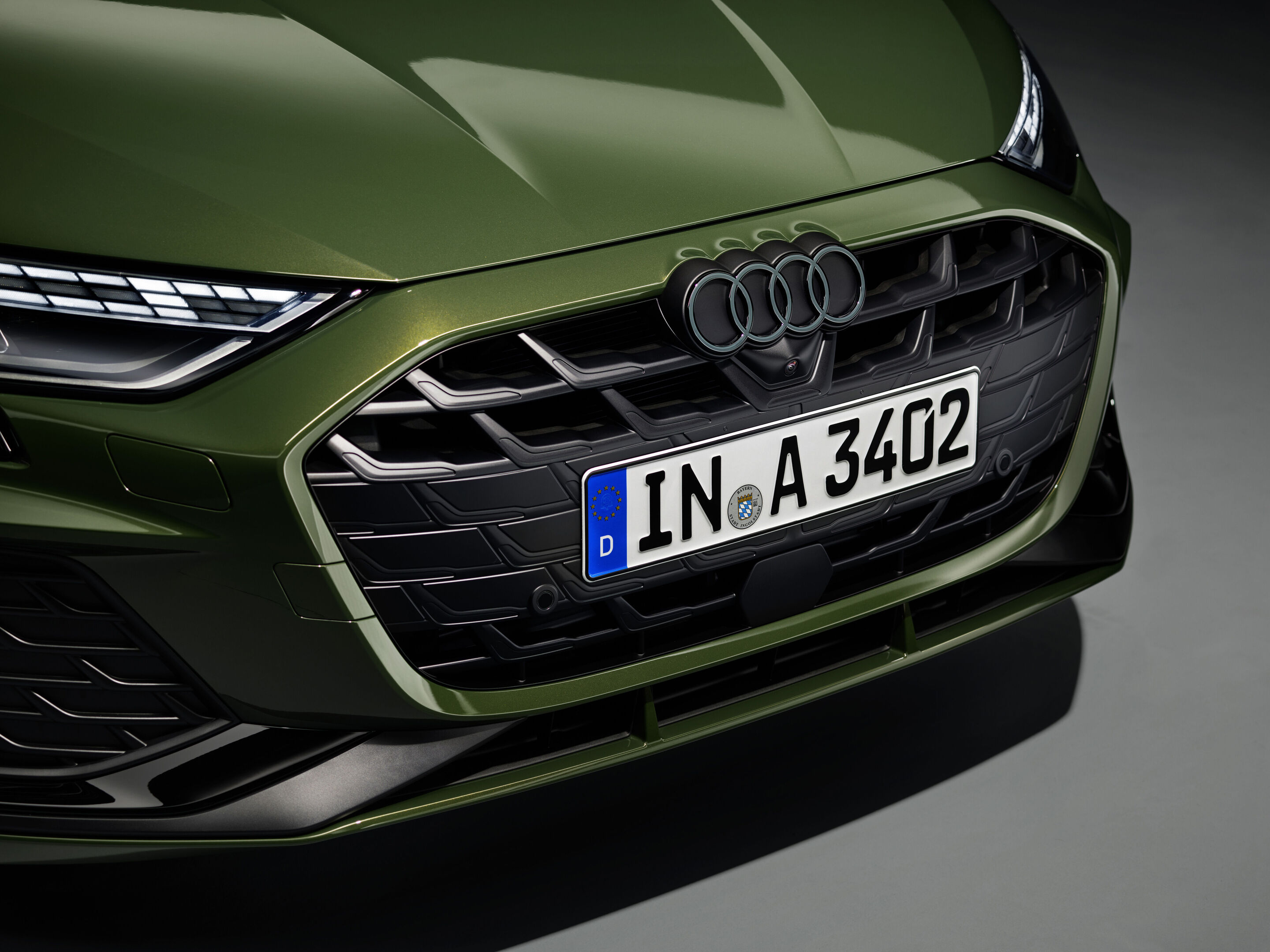 Audi A3 Sportback - Detail, 
Farbe: Distriktgrün Metallic