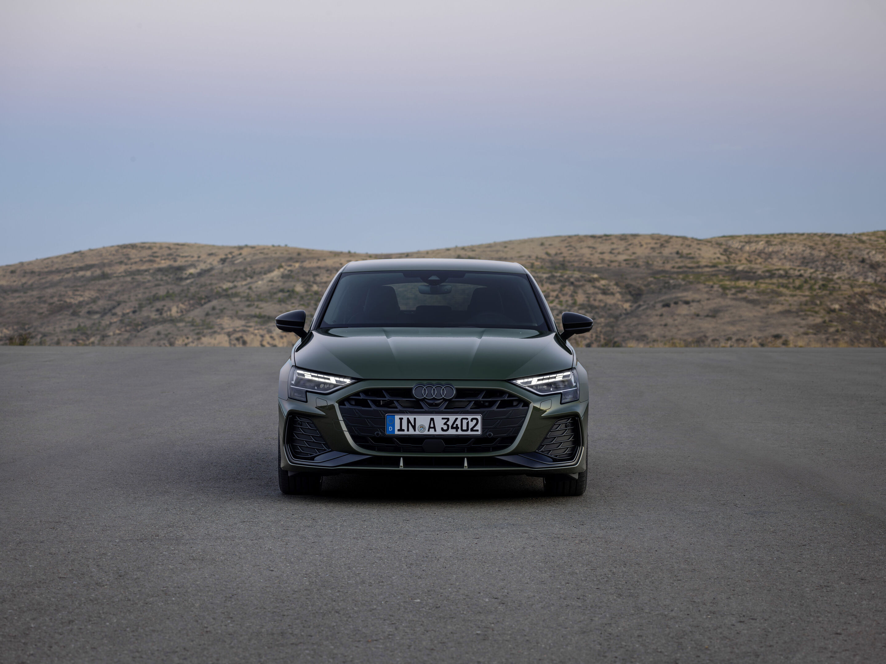 Audi A3 Sportback - Standaufnahme, 
Farbe: Distriktgrün Metallic