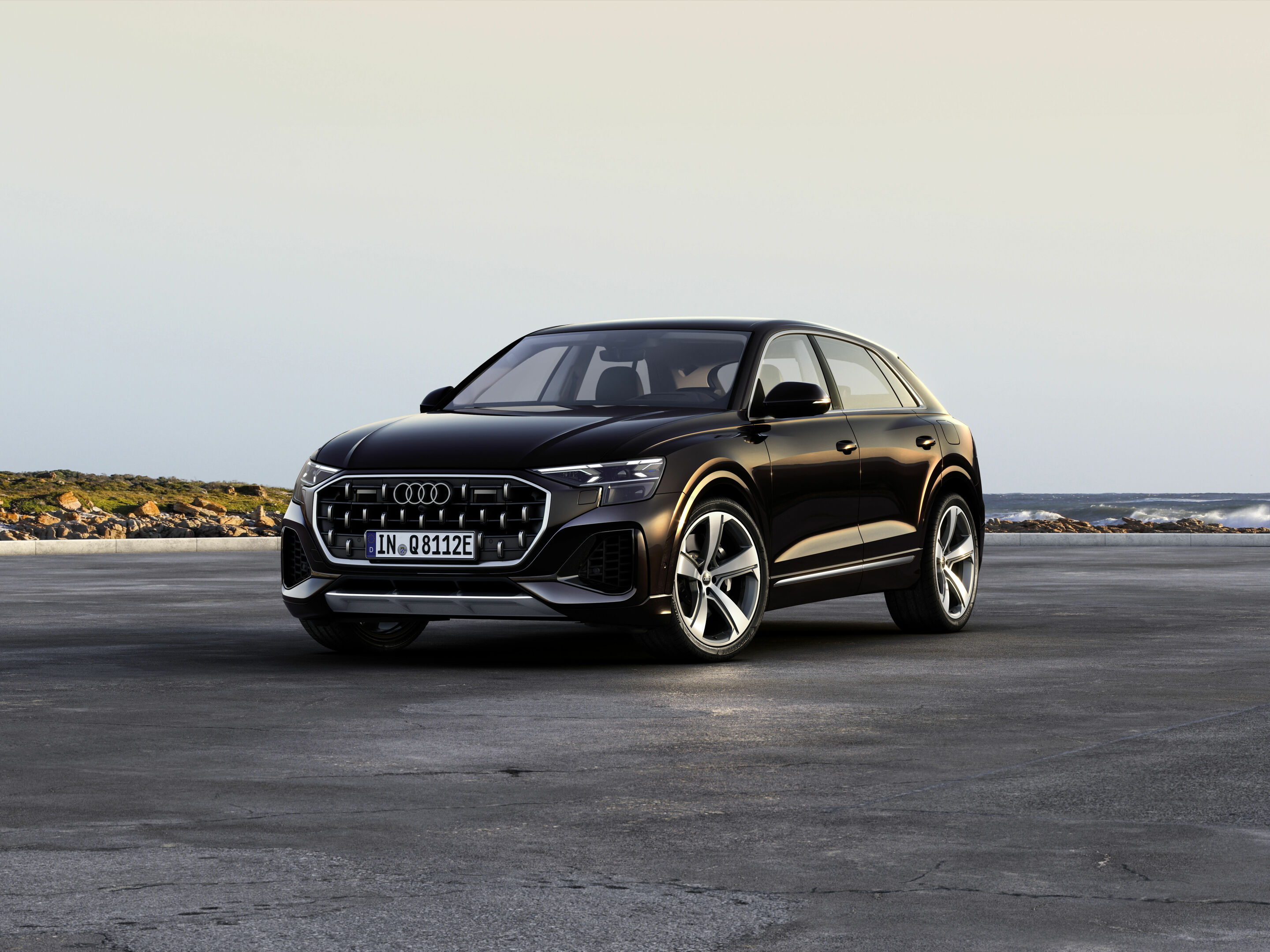 Audi Q8 TFSI e quattro - Standaufnahme, 
Farbe: Tamarindenbraun Metallic