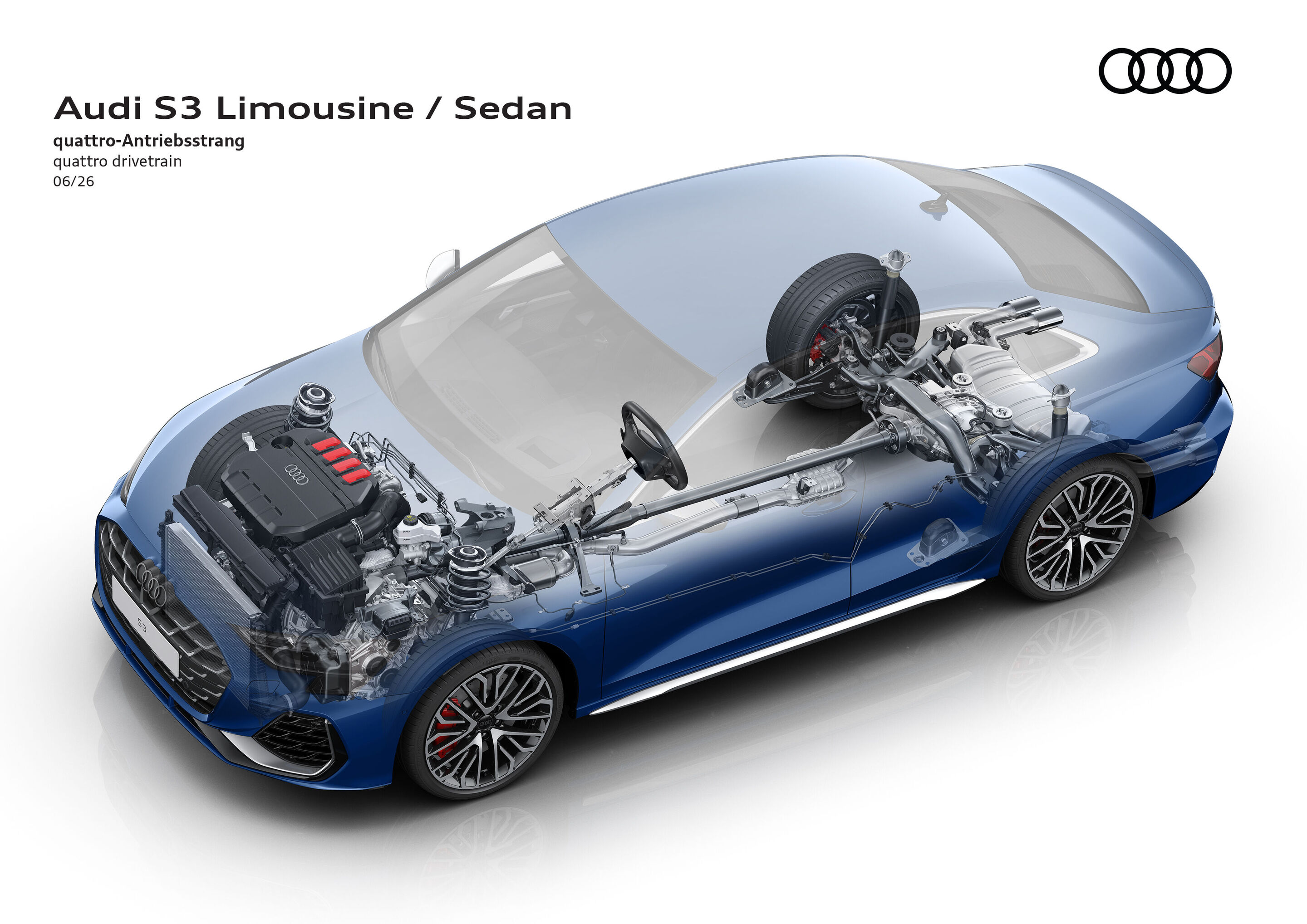 Illustration - Audi S3 Limousine - quattro-Antriebsstrang