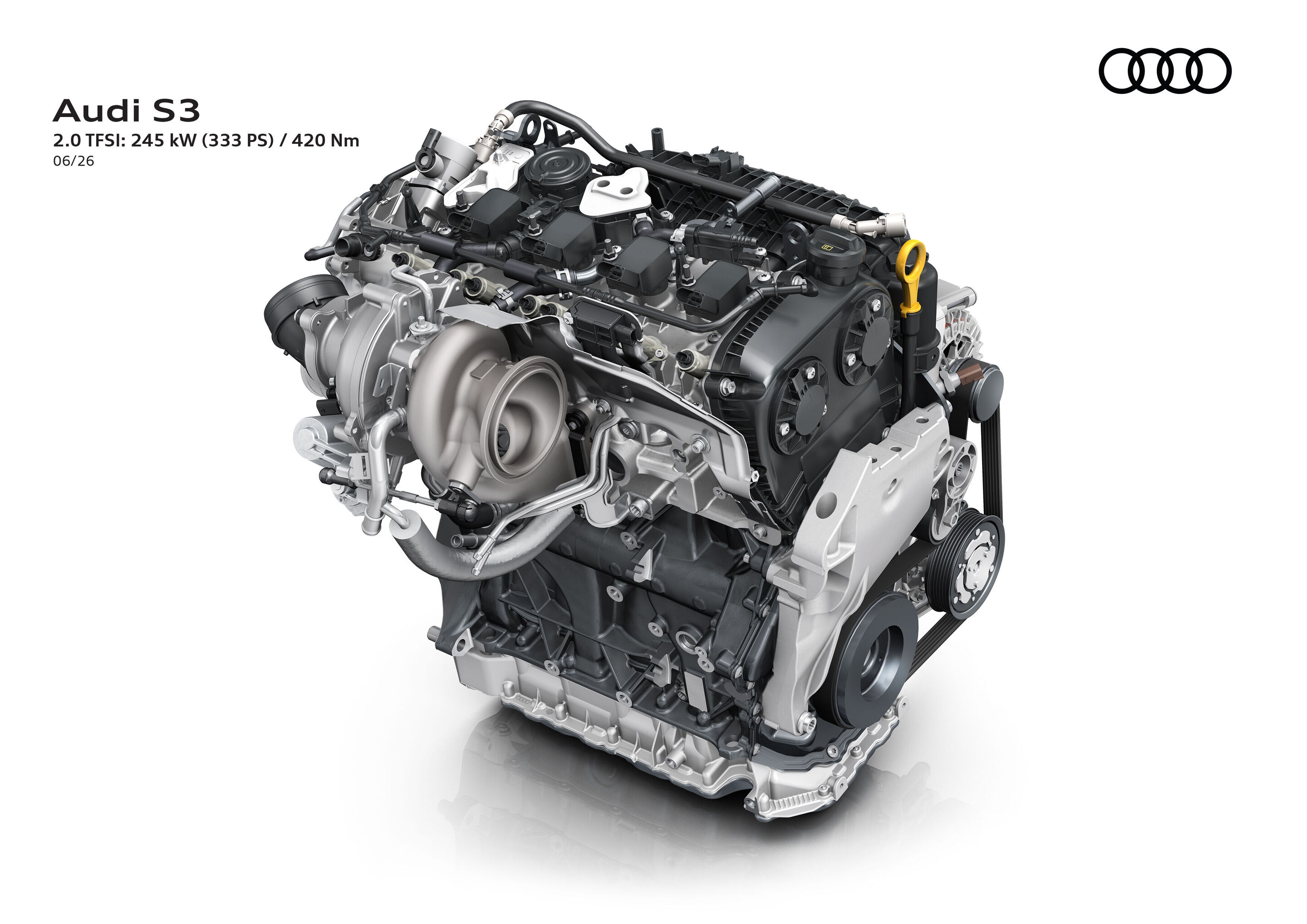 Illustration - Audi S3 - 2.0 TFSI: 245 kW (333 PS) / 420 Nm