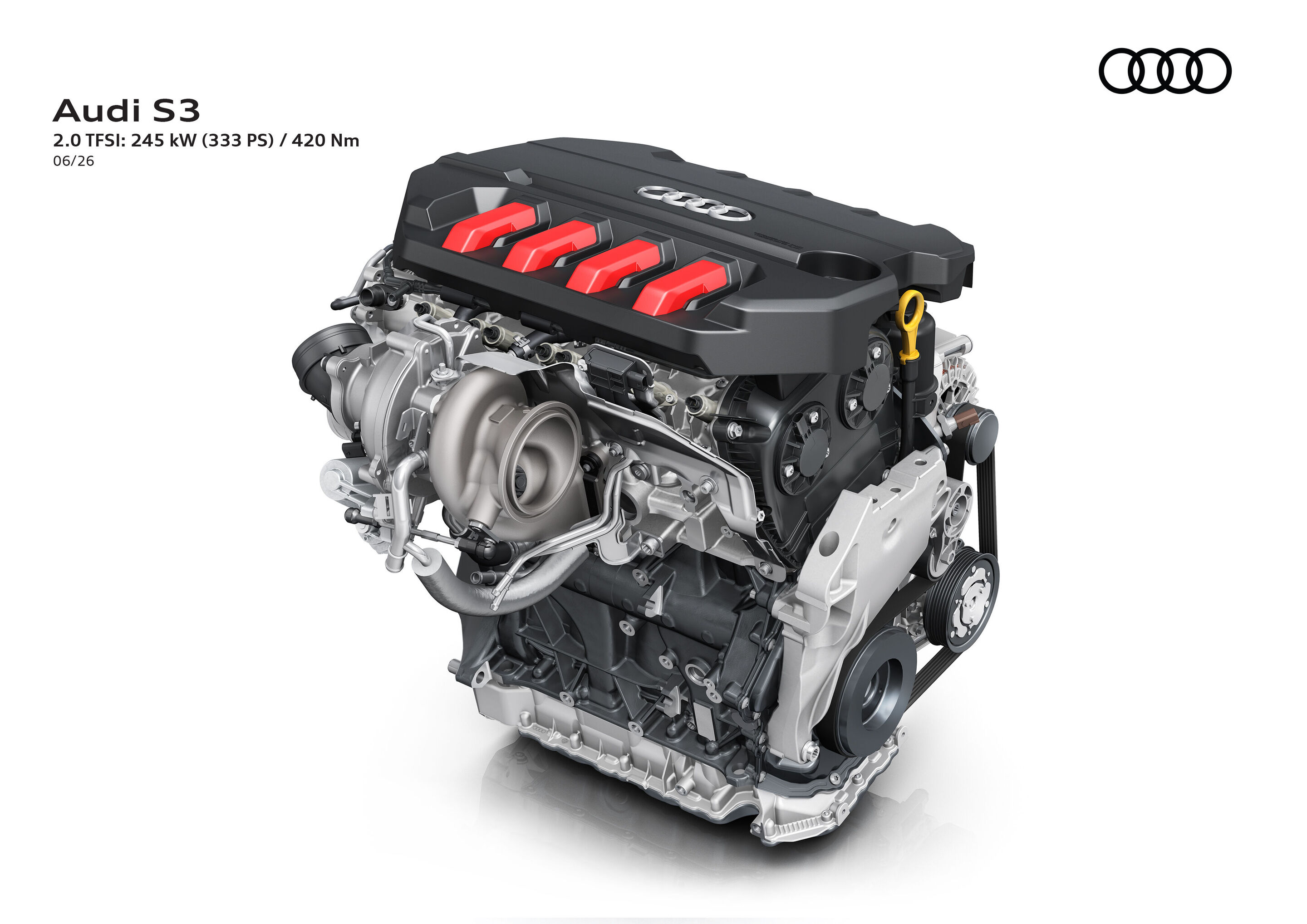 Illustration - Audi S3 - 2.0 TFSI: 245 kW (333 PS) / 420 Nm