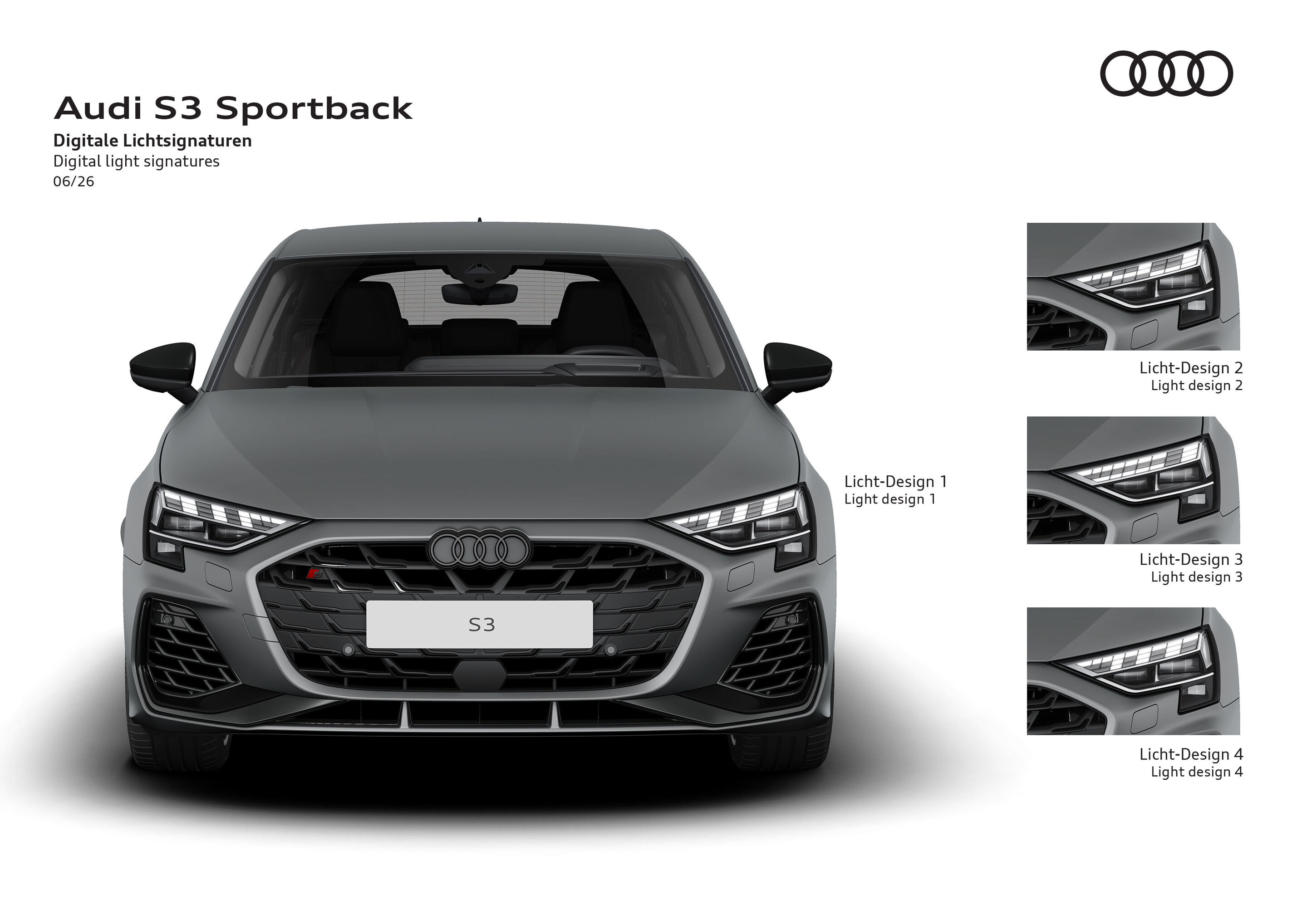 Illustration - Audi S3 Sportback - Digitale Lichtsignaturen
