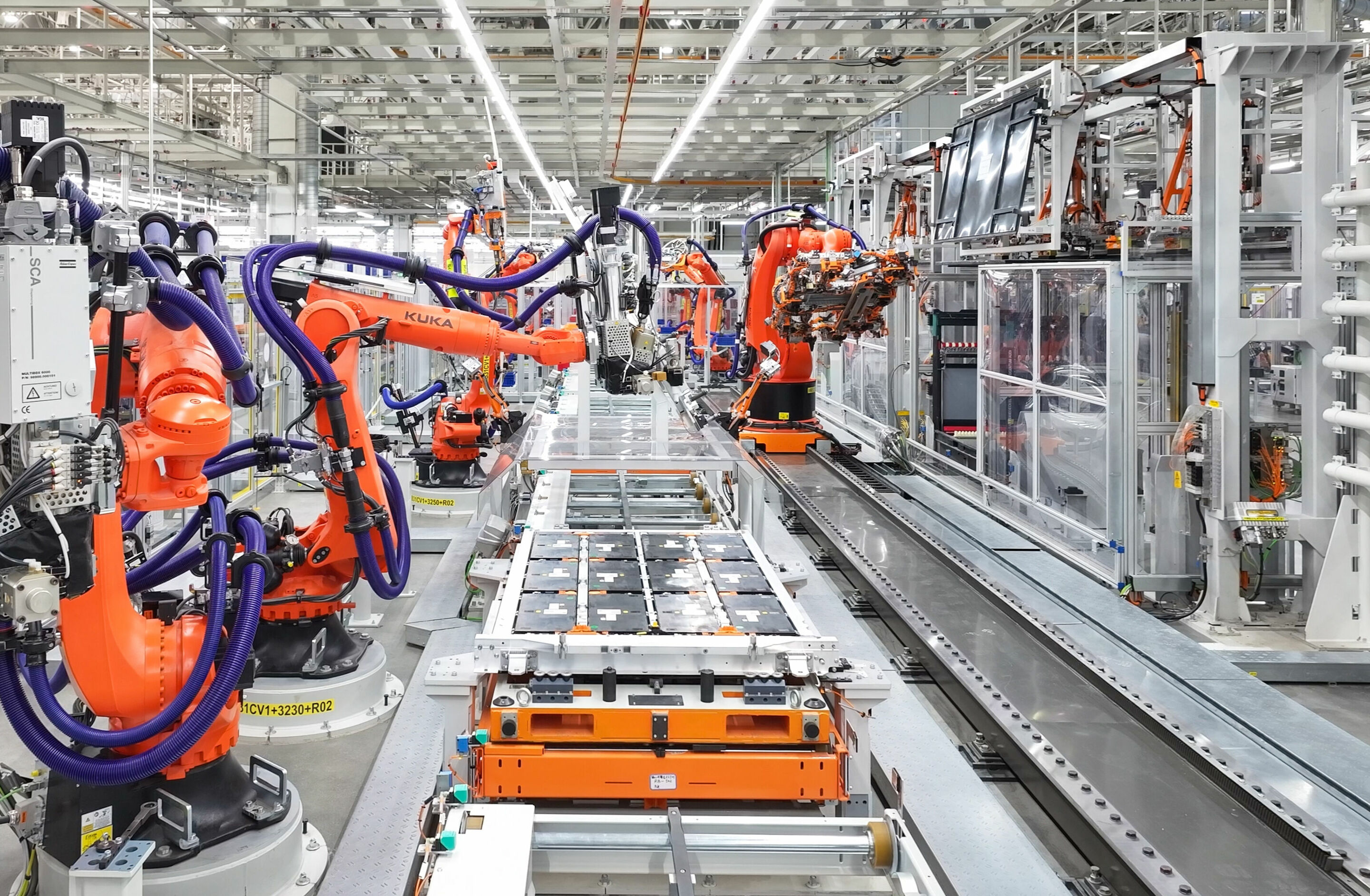A new smart factory is being built - Battery assembly at the site of Audi FAW NEV Company in Changchun