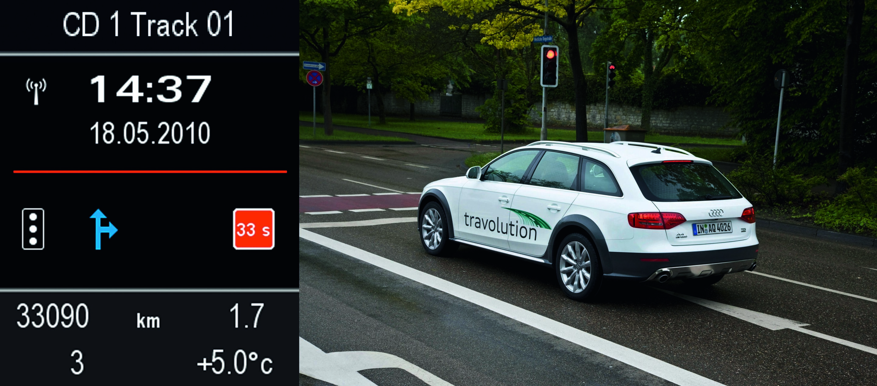 Efficient urban driving – the Audi travolution project - travolution - Traffic light phase assistant