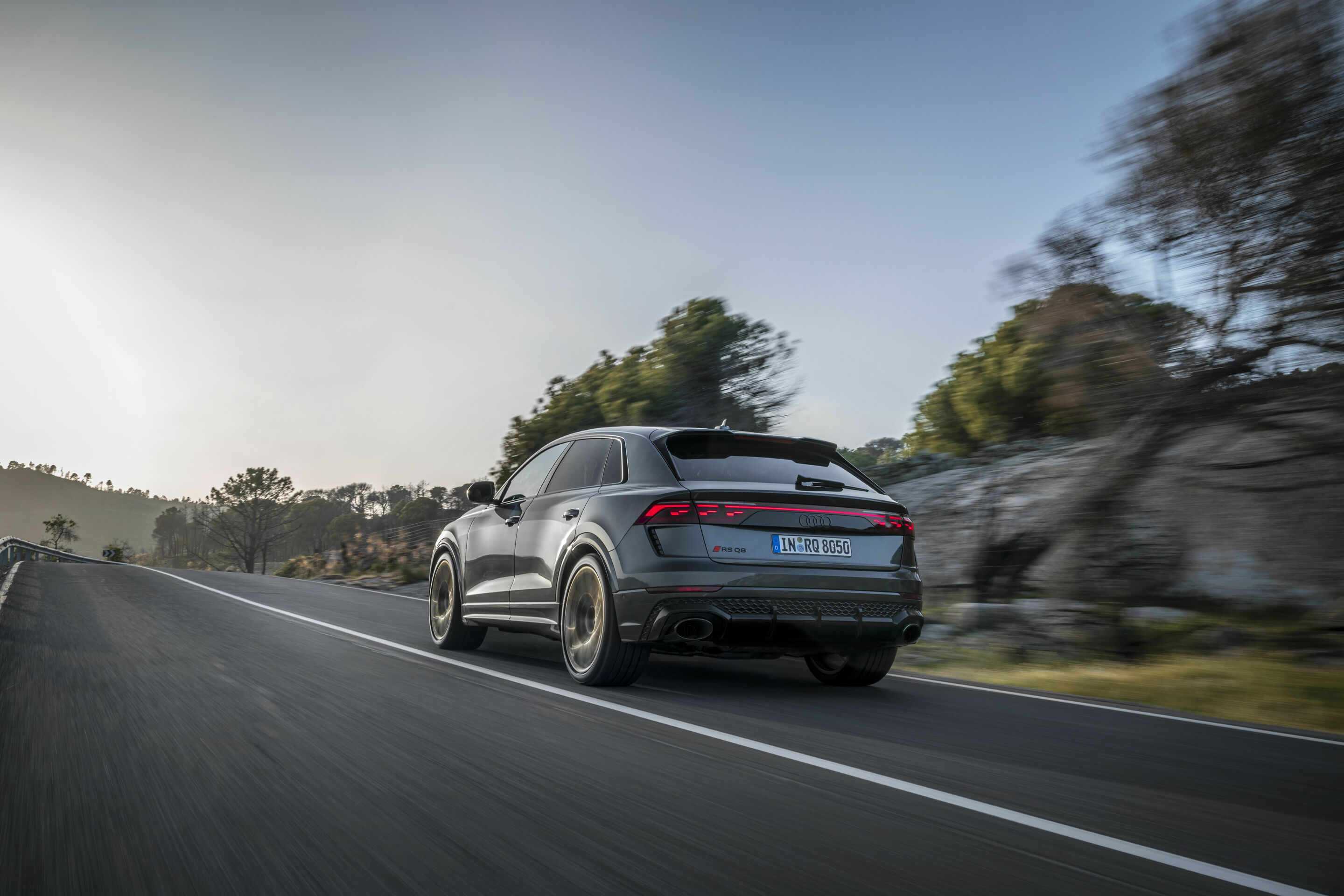 Audi RS Q8 - Fahraufnahme,
Farbe: Daytonagrau Perleffekt