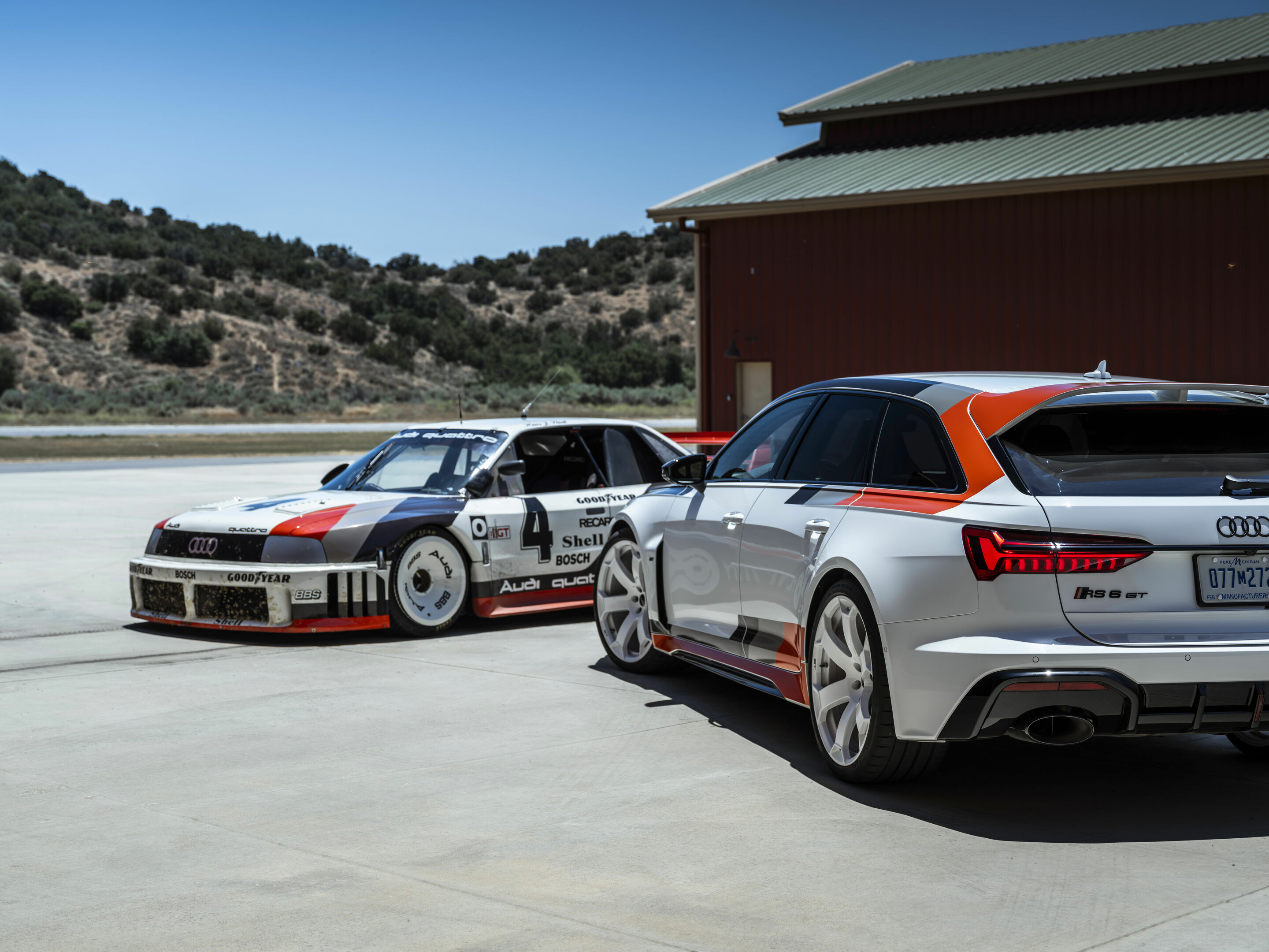 Audi RS 6 Avant GT in Kalifornien - Audi RS 6 Avant GT, Audi 90 quattro IMSA GTO
Standaufnahme