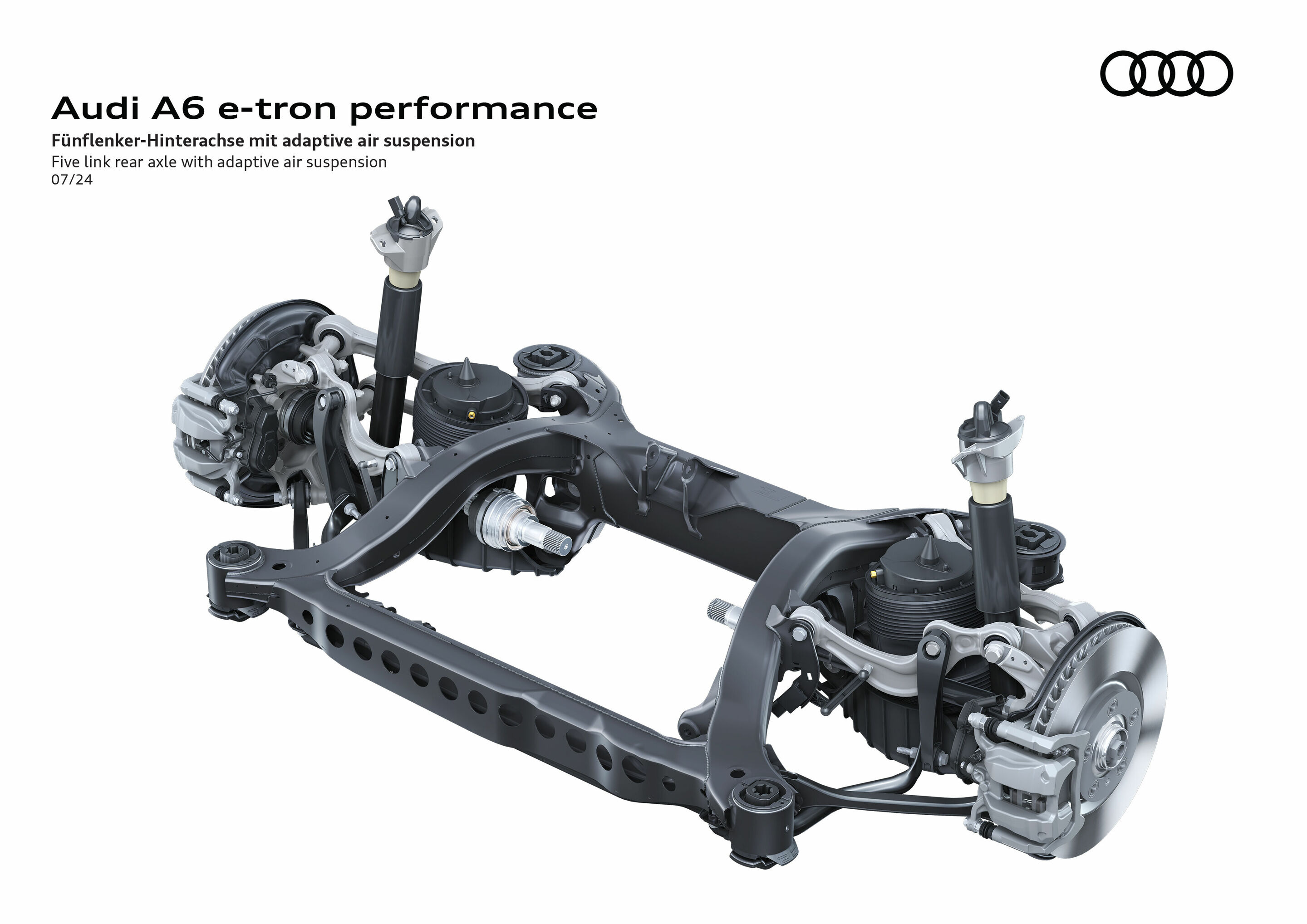 Illustration - Audi A6 e-tron performance - Fünflenker-Hinterachse mit adaptive air suspension