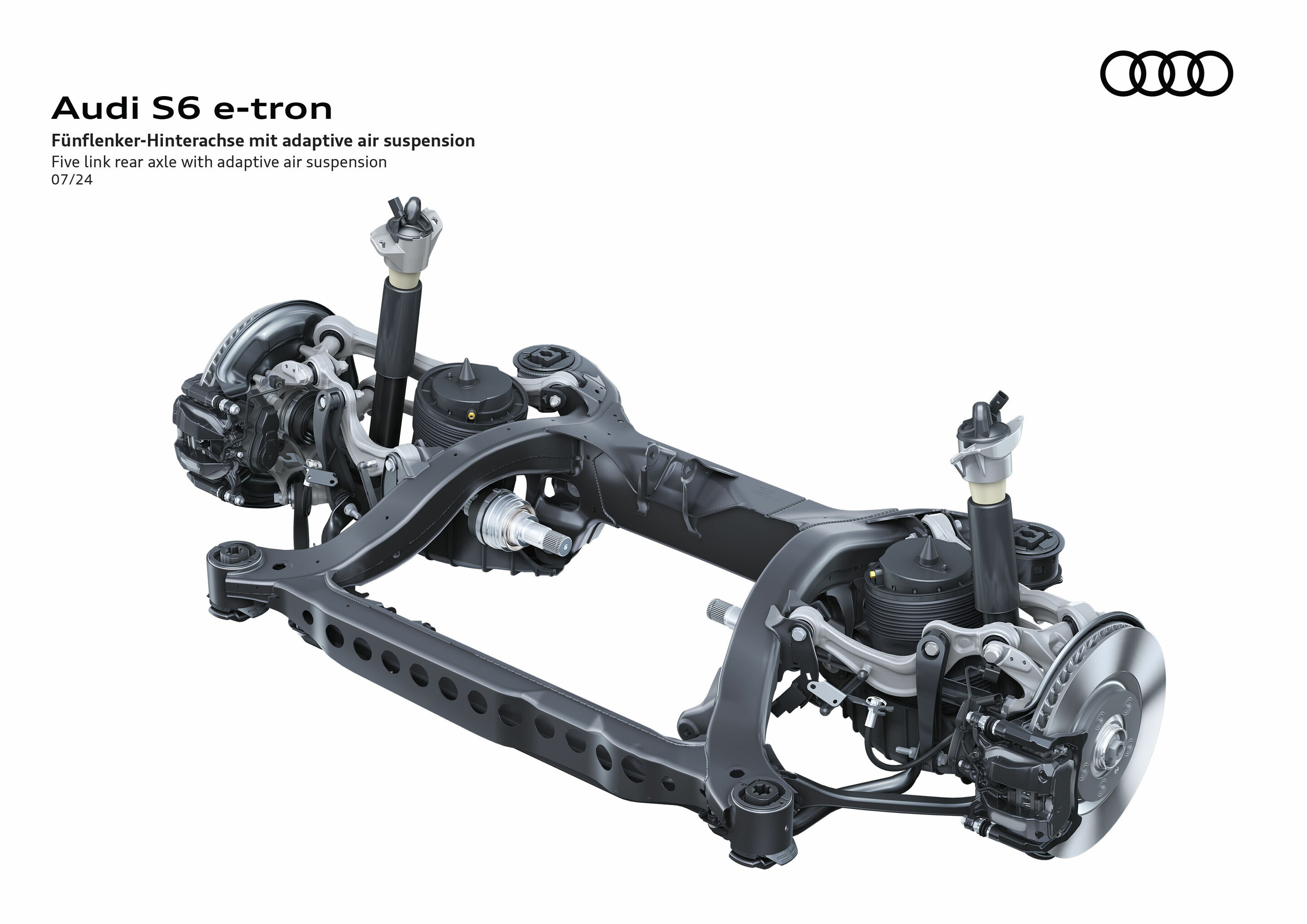 Illustration - Audi S6 e-tron - Fünflenker-Hinterachse mit adaptive air suspension