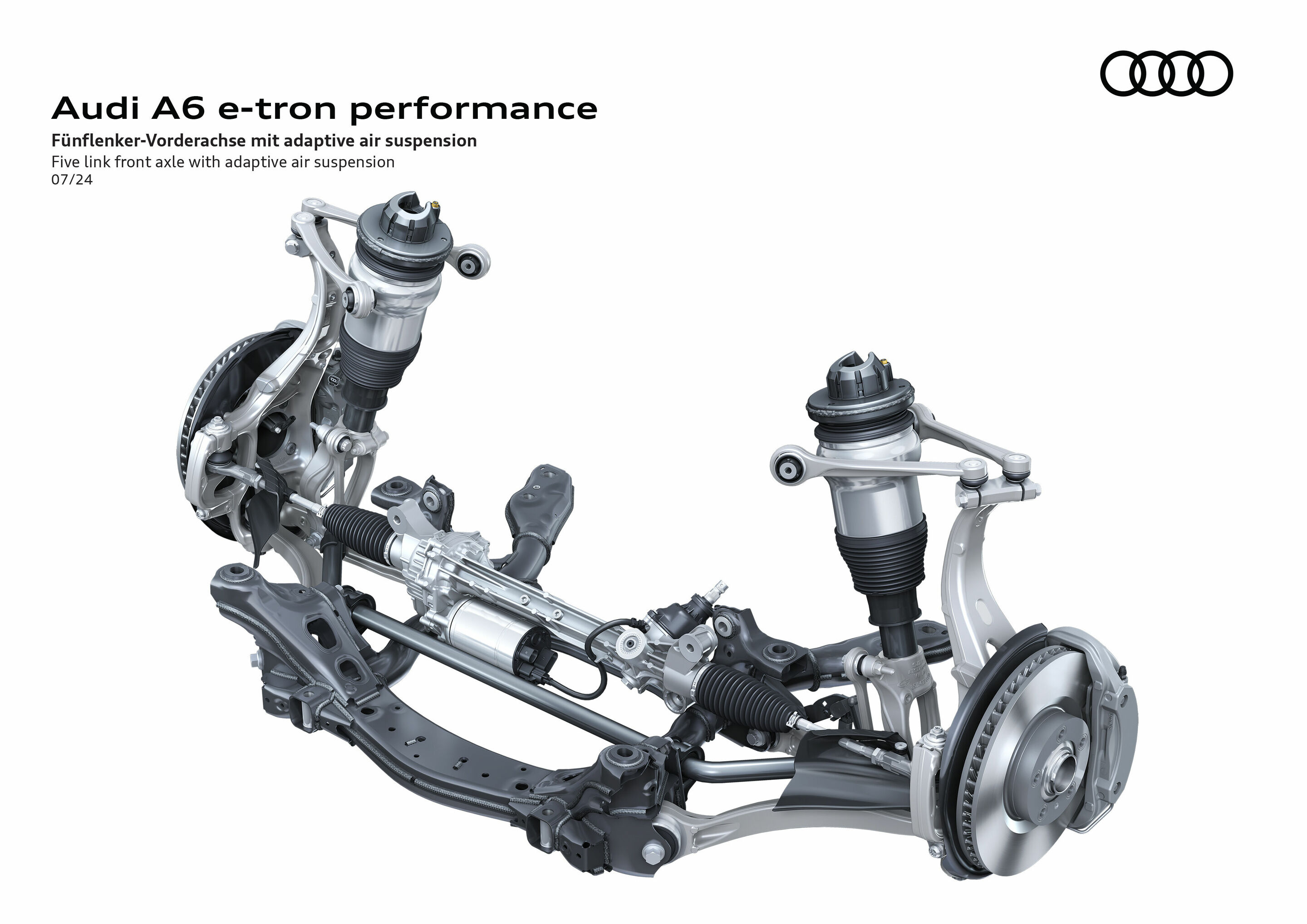 Illustration - Audi A6 e-tron performance - Five link front axle with adaptive air suspension