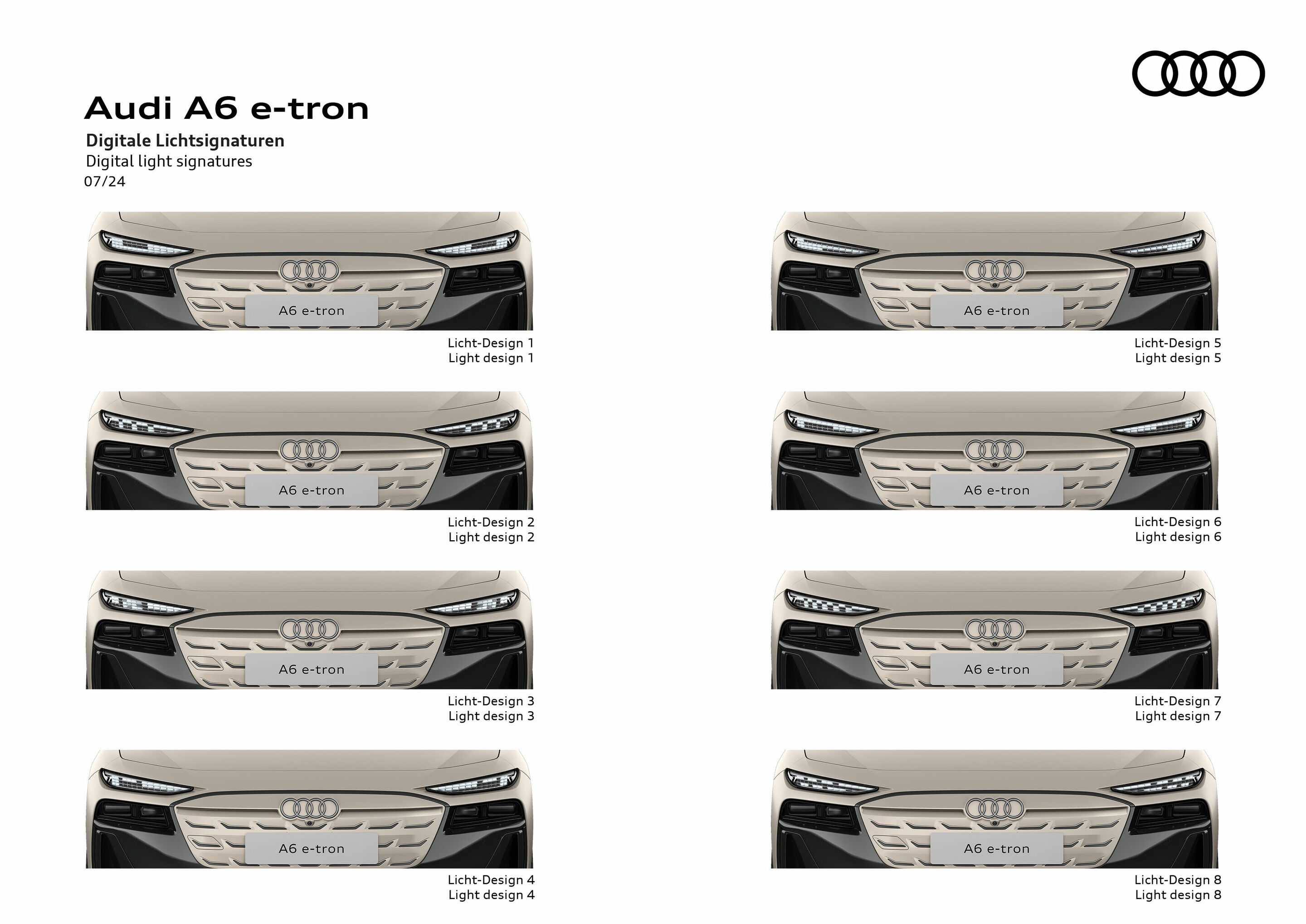 Illustration - Audi A6 e-tron - Digitale Lichtsignaturen