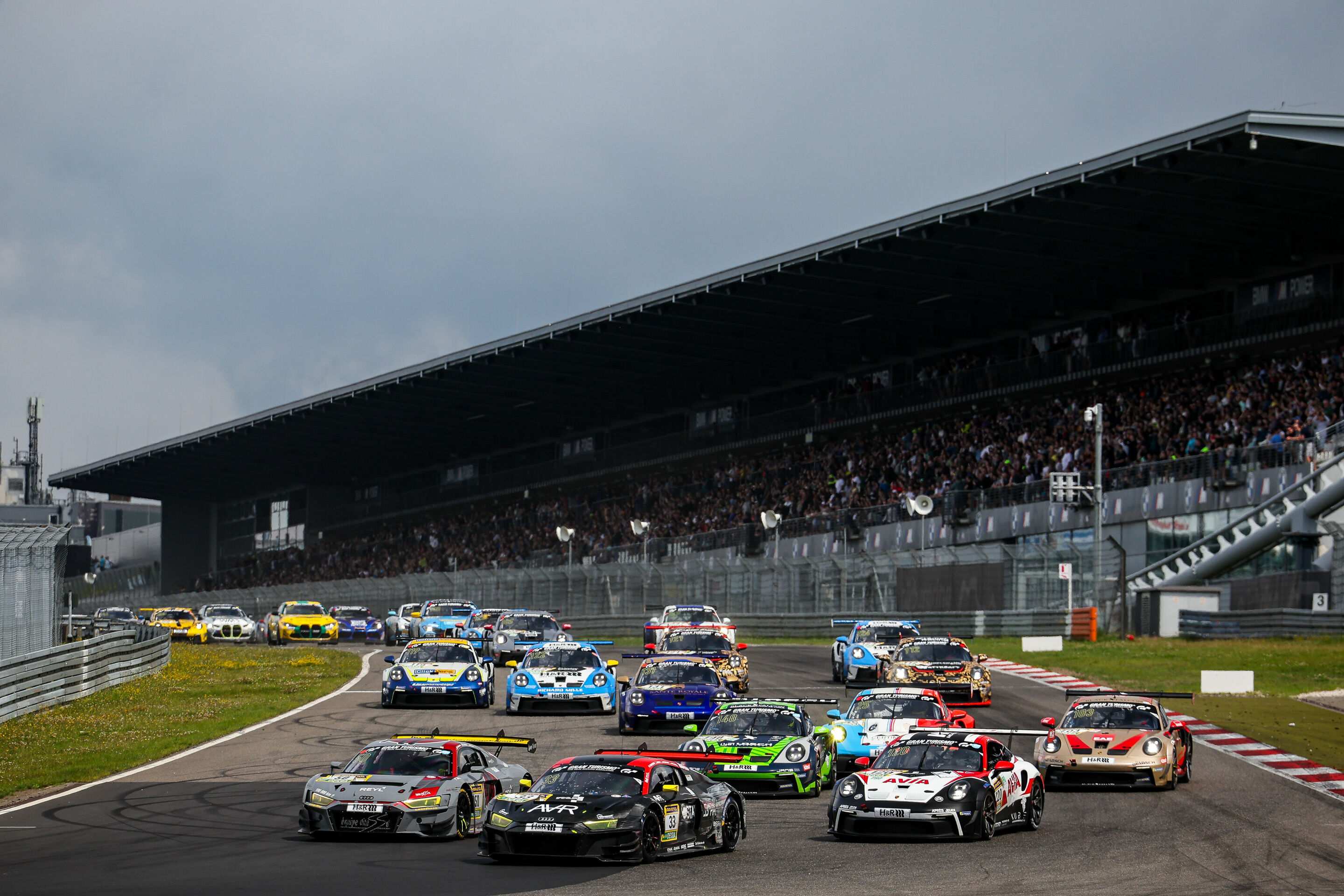 Nürburgring Langstrecken-Serie 2024 - Audi R8 LMS #50 (équipe vitesse); Michael Heimrich/Arno Klasen/Lorenzo Rocco; Audi R8 LMS #33 (Car Collection Motorsport), Alex Fontana/Klaus Koch/Florian Spengler/Johannes Stengel