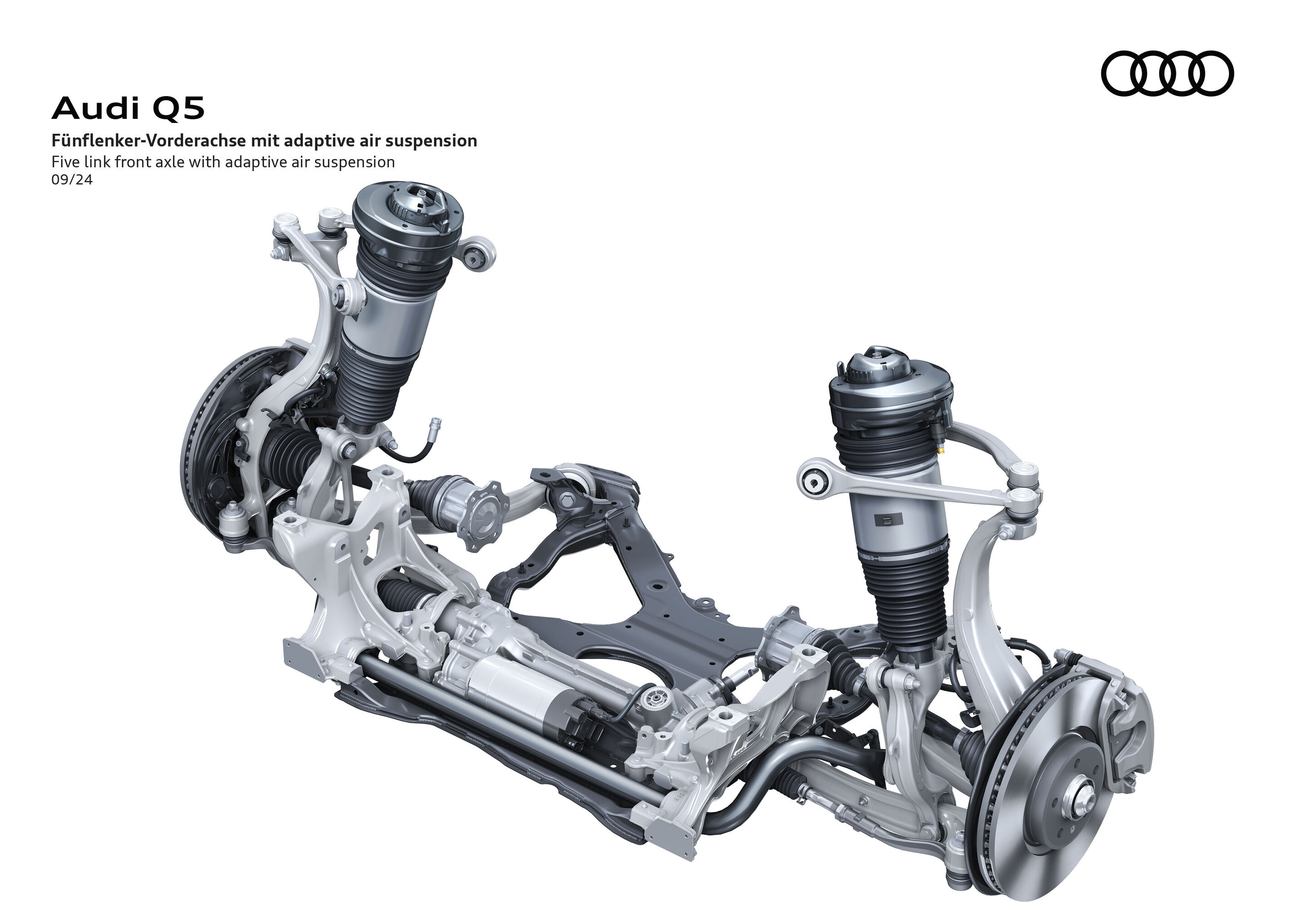 Illustration - Audi Q5 - Fünflenker-Vorderachse mit adaptive air suspension
