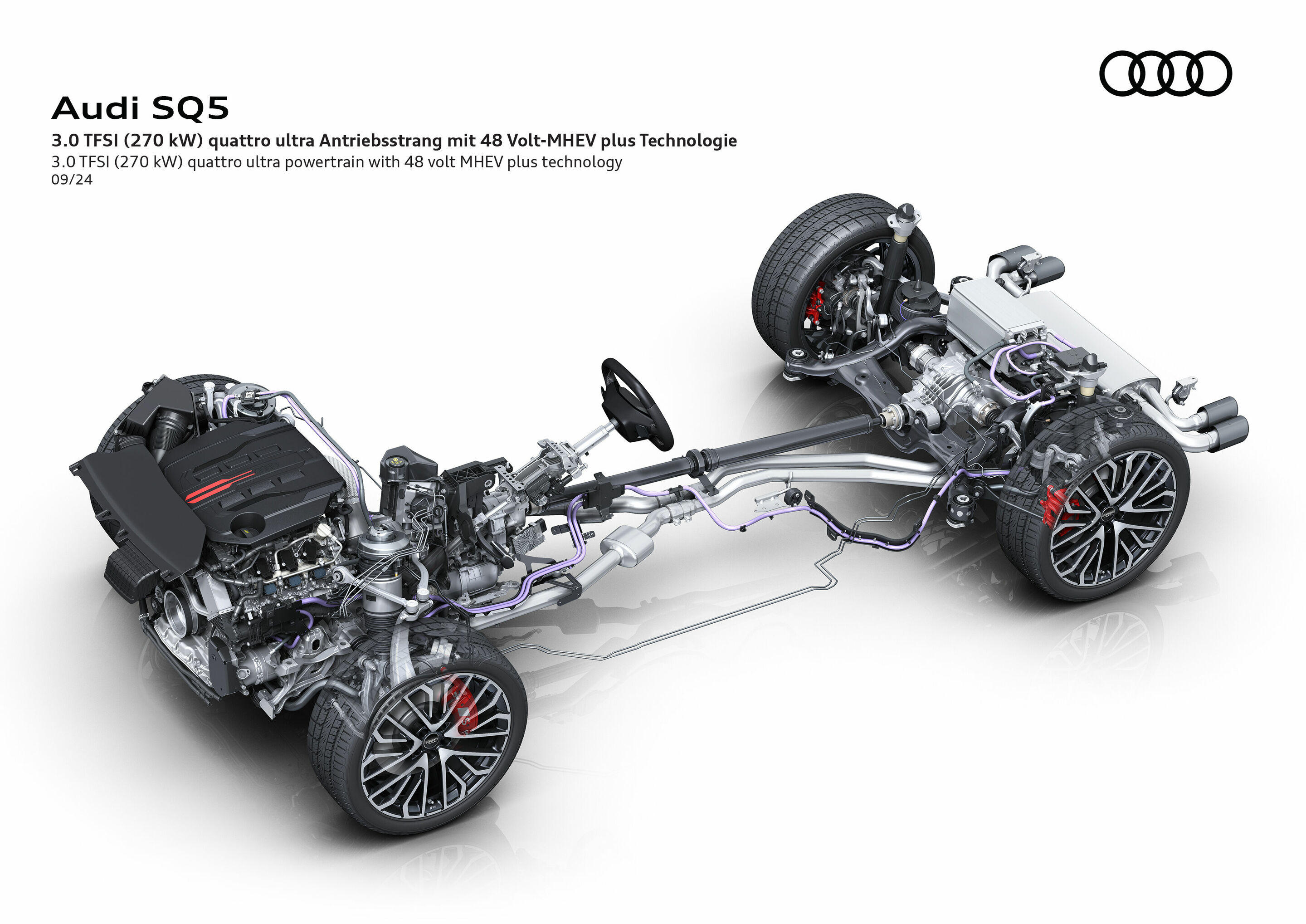 Illustration - Audi SQ5 TFSI - 3.0 TFSI (270 kW) quattro ultra powertrain with 48 volt MHEV plus technology