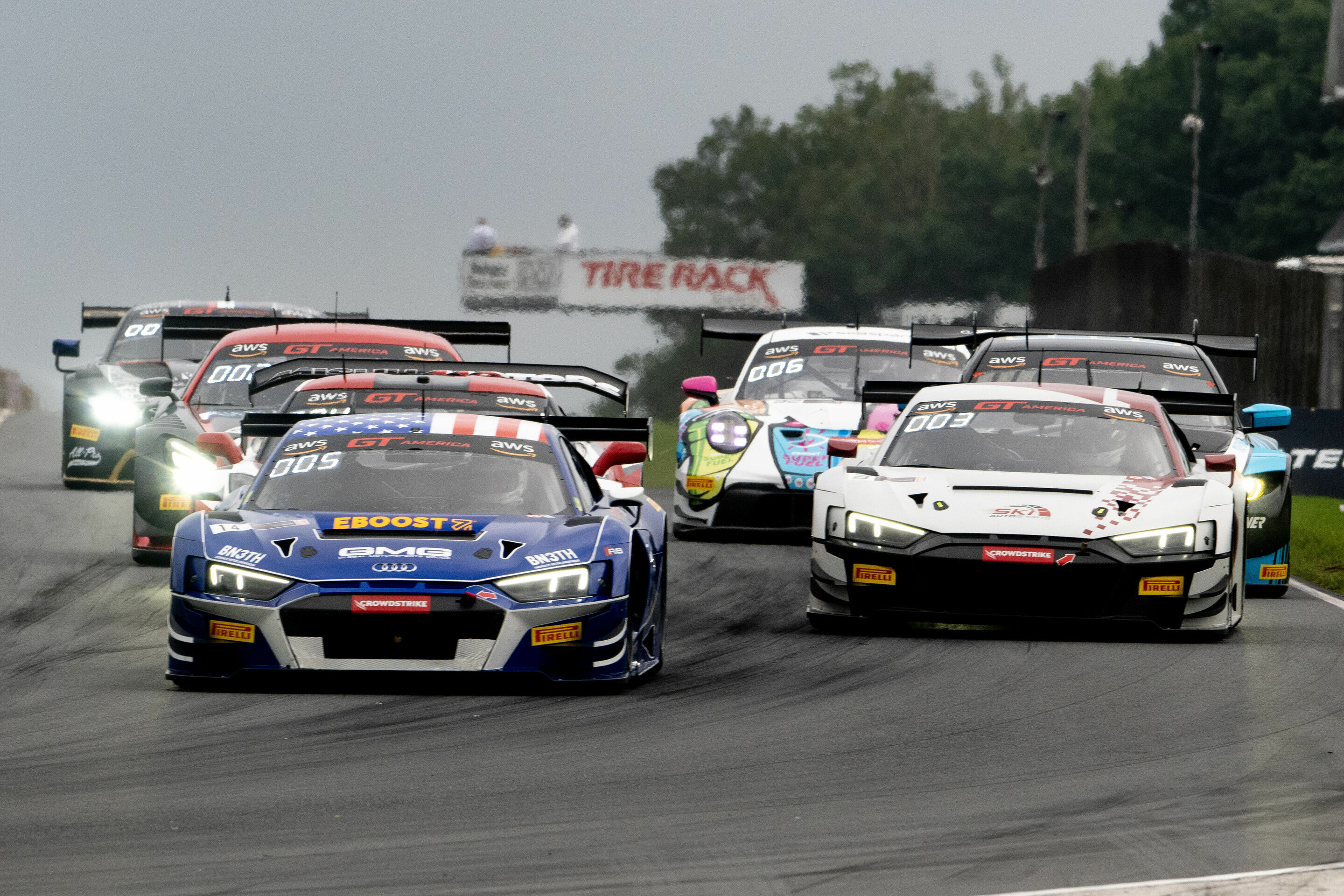 GT America 2024 - Audi R8 LMS #14 (GMG Racing), James Sofronas; Audi R8 LMS #3 (SKI Autosports), Johnny O'Connell