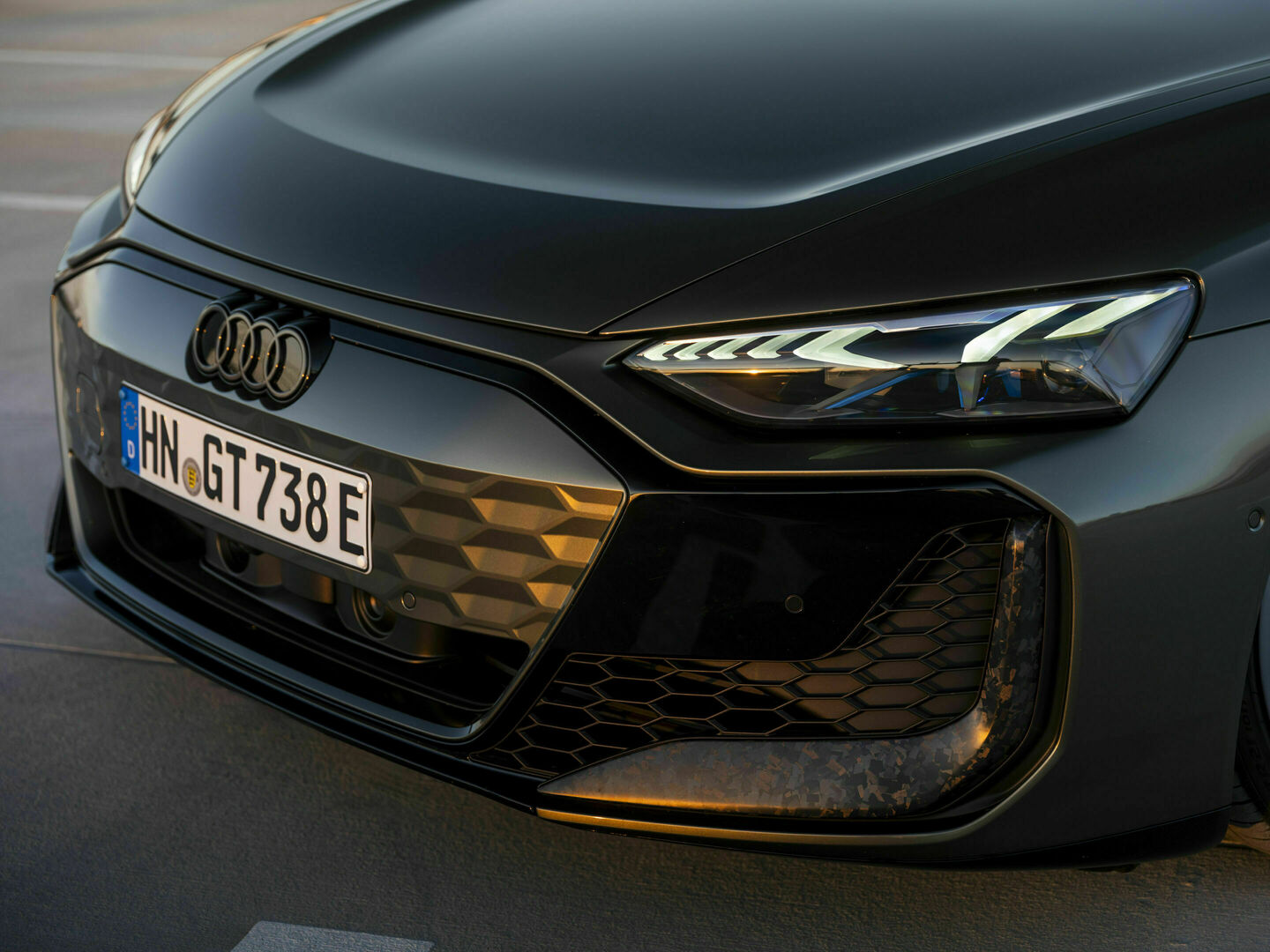 Audi RS e-tron GT performance, Detail,
color: Oak green metallic, customized paint finish, Audi exclusive