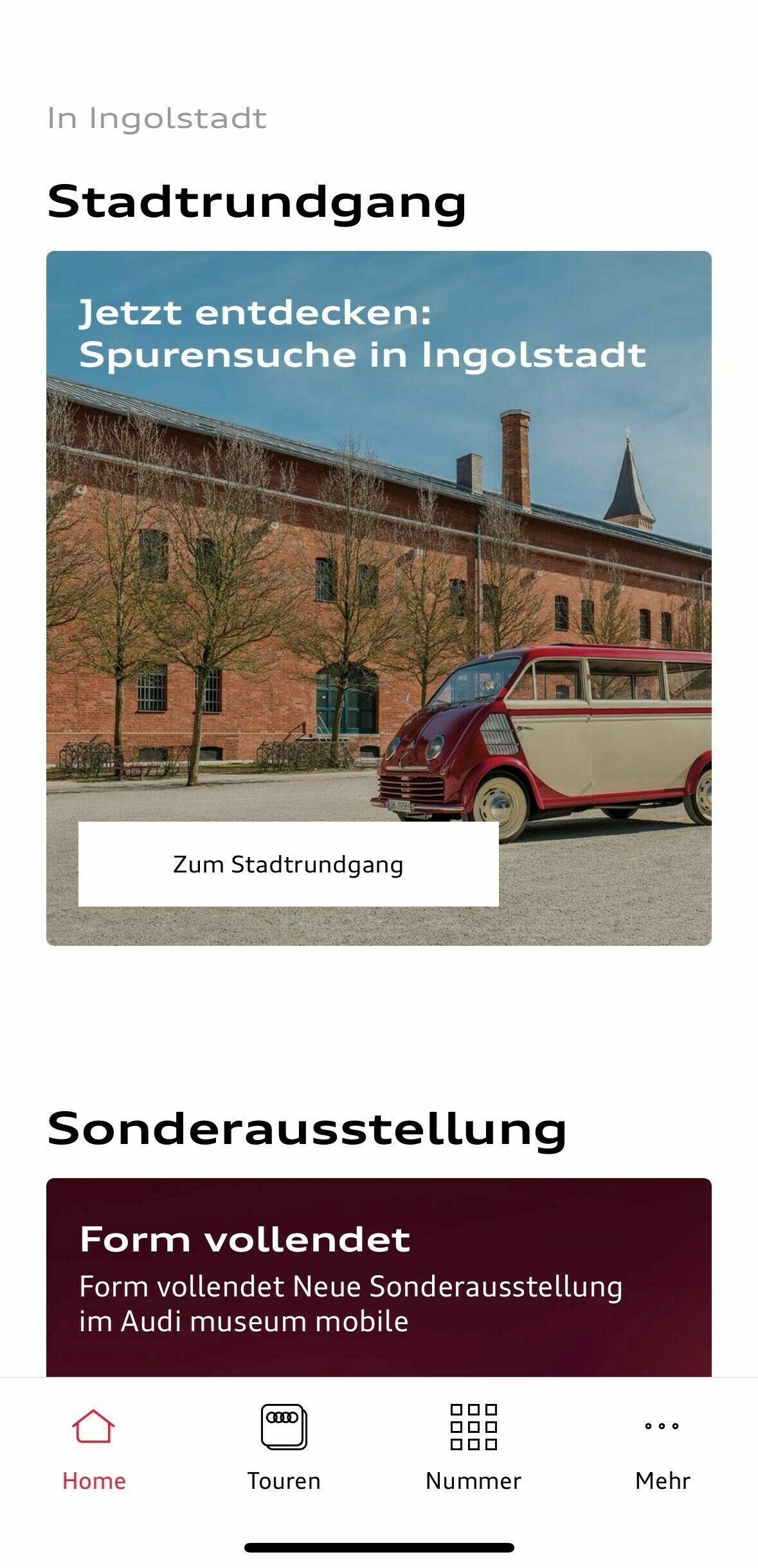 Jetzt auch in der Audi Tradition App: Stadtrundgang „Auf den Spuren der Auto Union in Ingolstadt“ - Zum 75-jährigen Gründungsjubiläum der Auto Union GmbH in Ingolstadt erhält die Audi Tradition App ein neues Feature: Ab sofort können alle Interessierten...