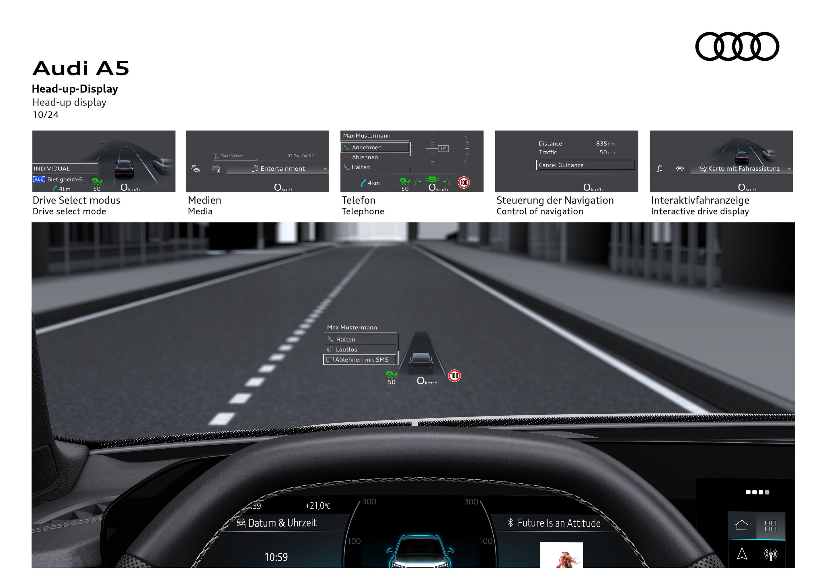 Illustration - Audi A5 - Head-up-Display