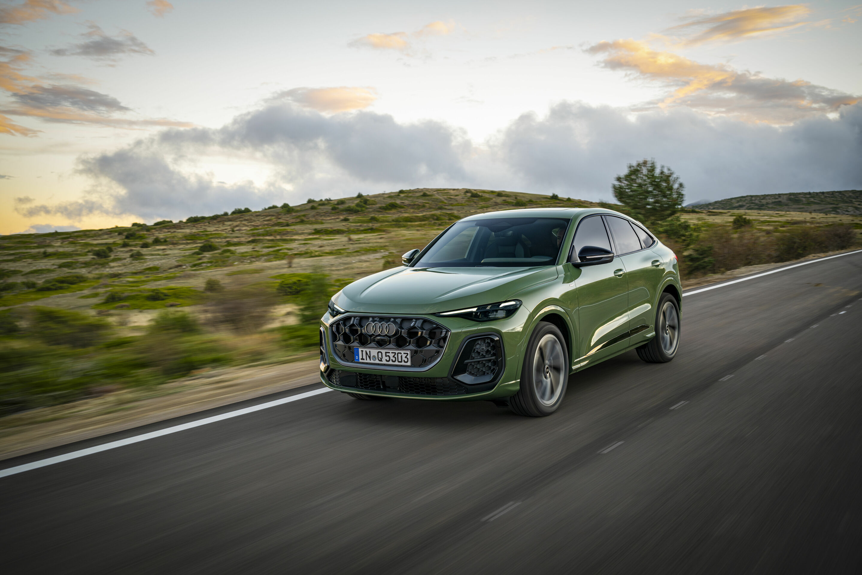 Audi Q5 Sportback - Dynamic photo,
Colour: District green metallic