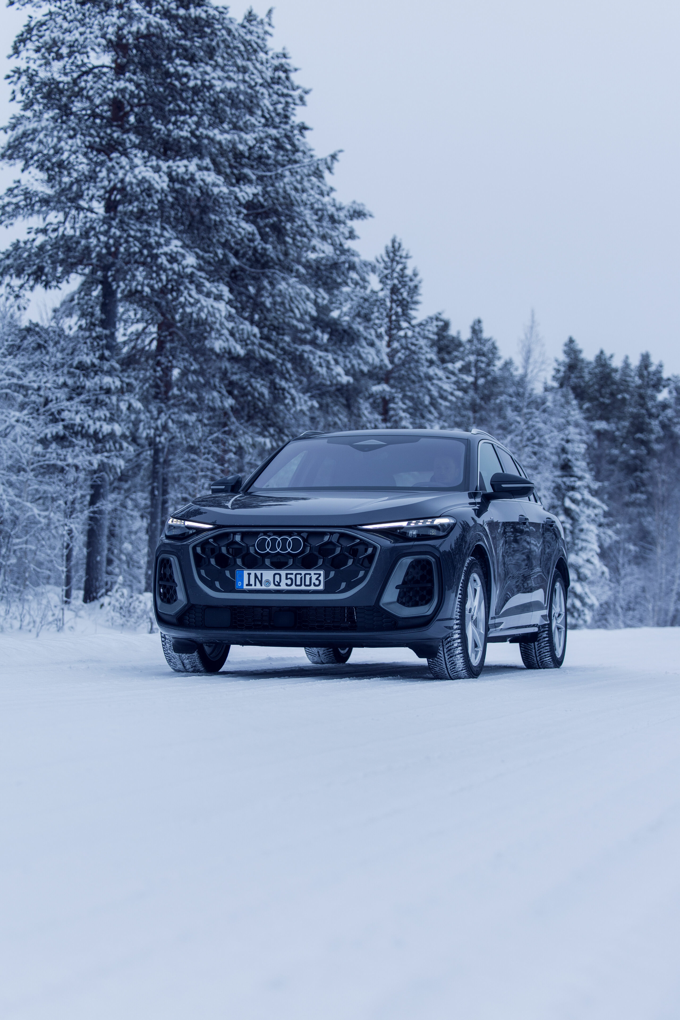 Audi Q5 SUV - Audi Q5 SUV im Schnee
Standaufnahme,
Farbe: Tamboragrau Metallic