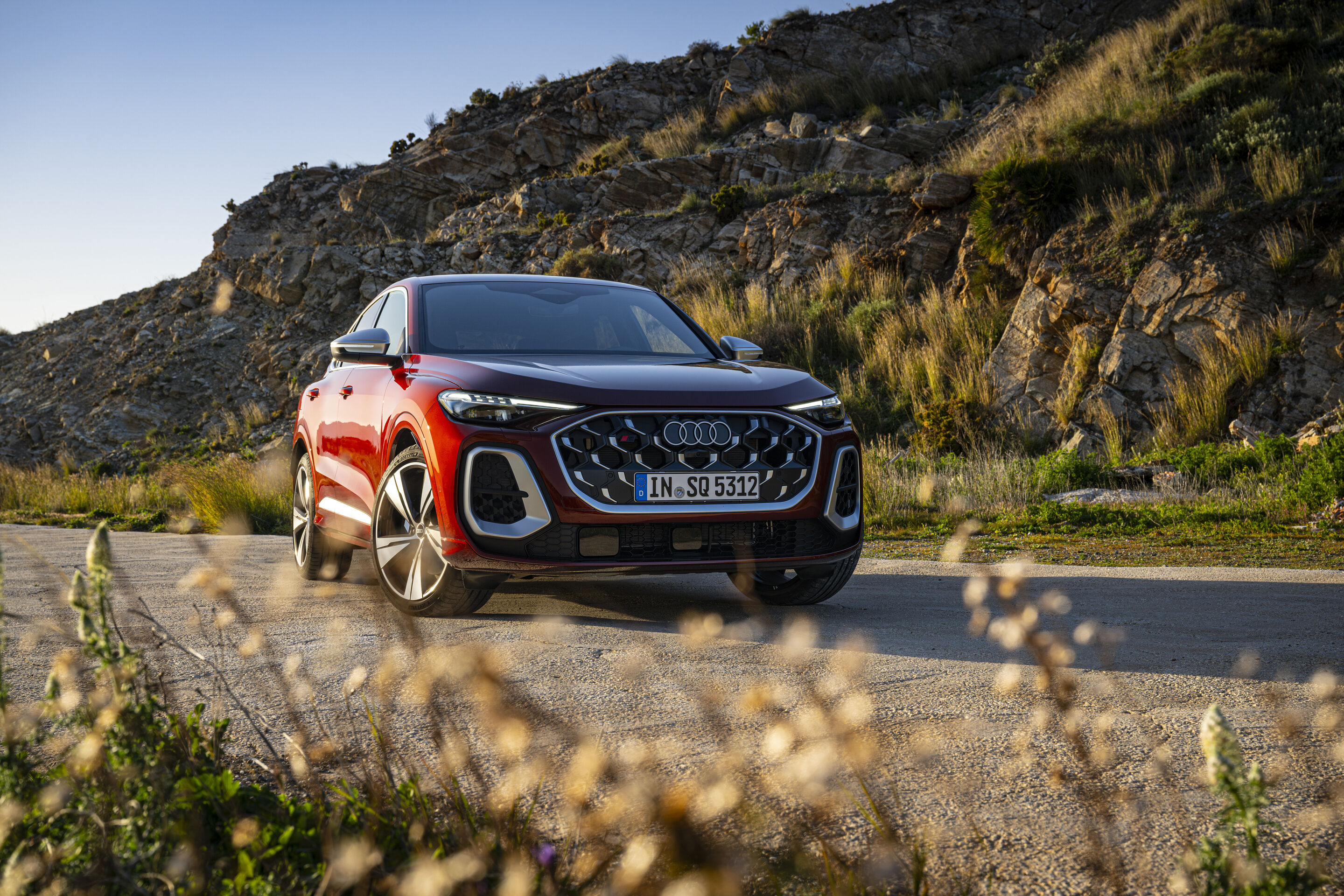 Audi SQ5 Sportback - Standaufnahme,
Farbe: Grenadinrot Metallic