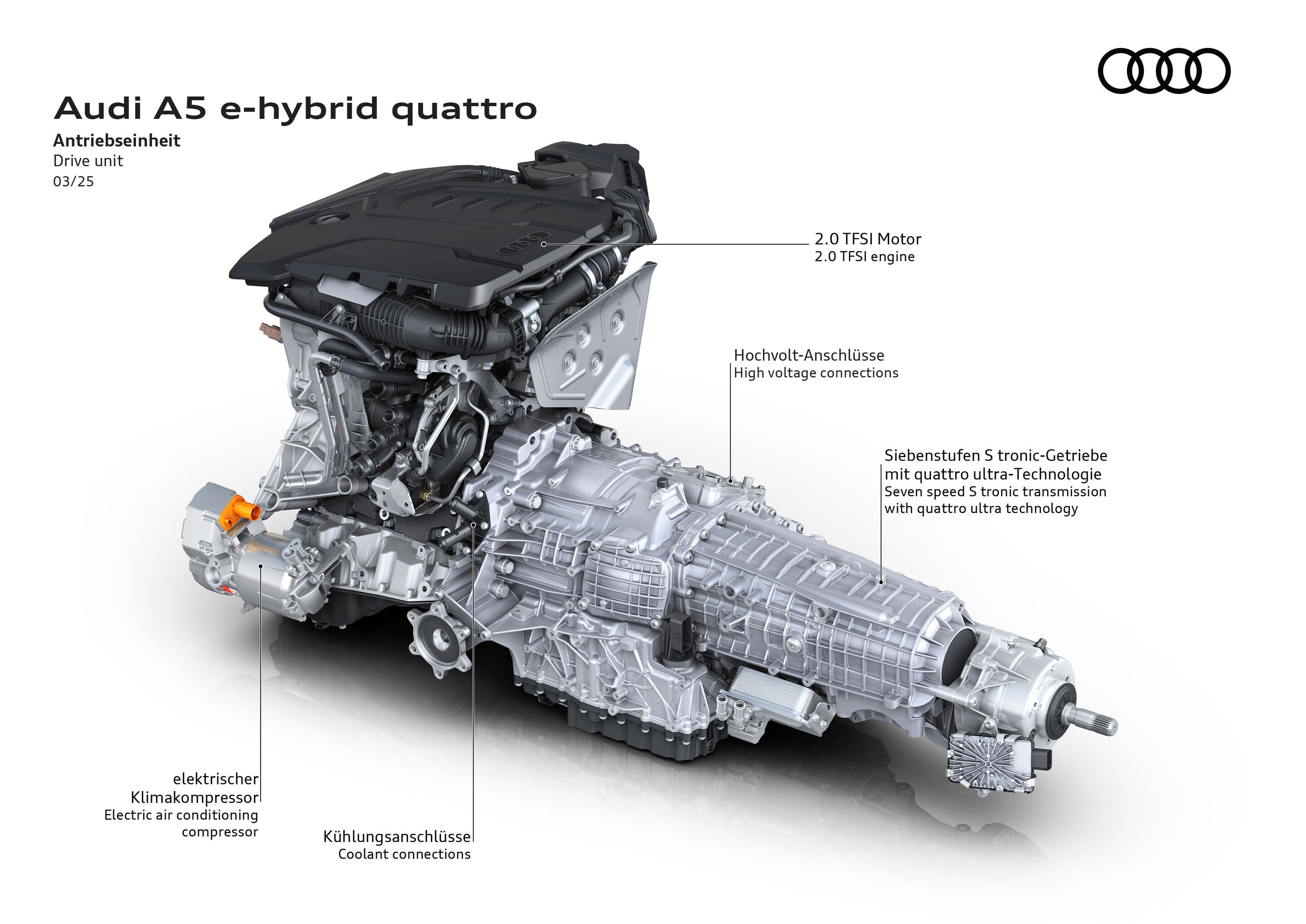 Illustration - Audi A5 e-hybrid quattro - Antriebseinheit