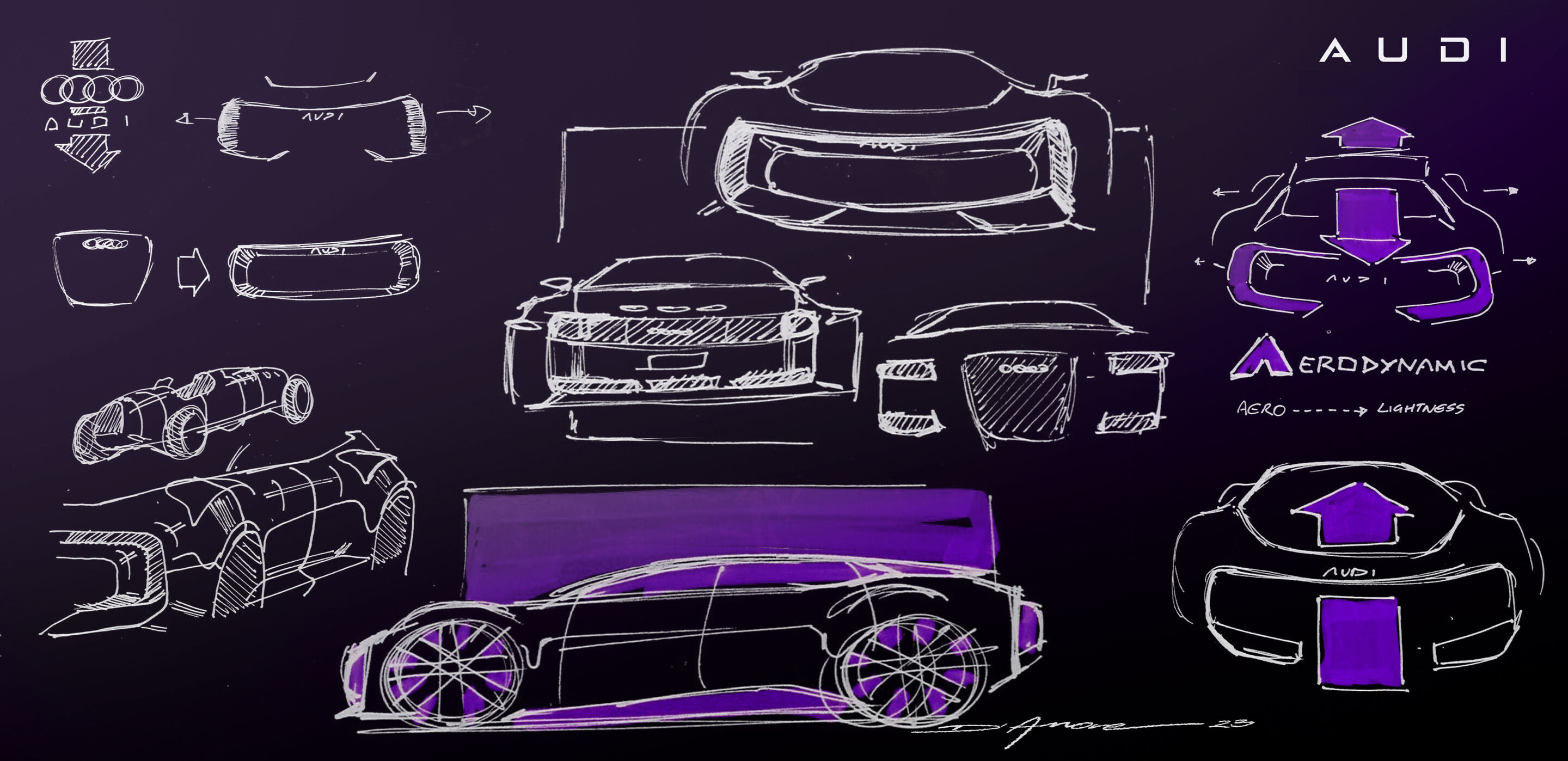 Skizze - AUDI E concept - Design Skizze