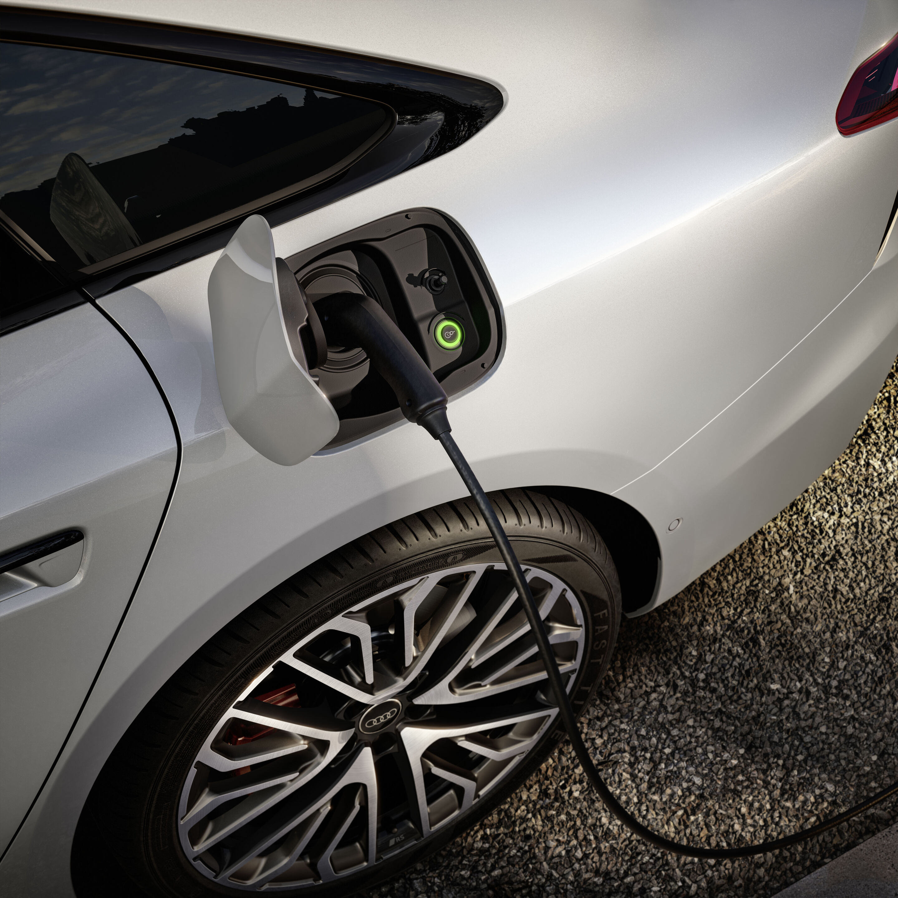 Audi A6 Limousine e-hybrid quattro - Detail,
Farbe: Gletscherweiß