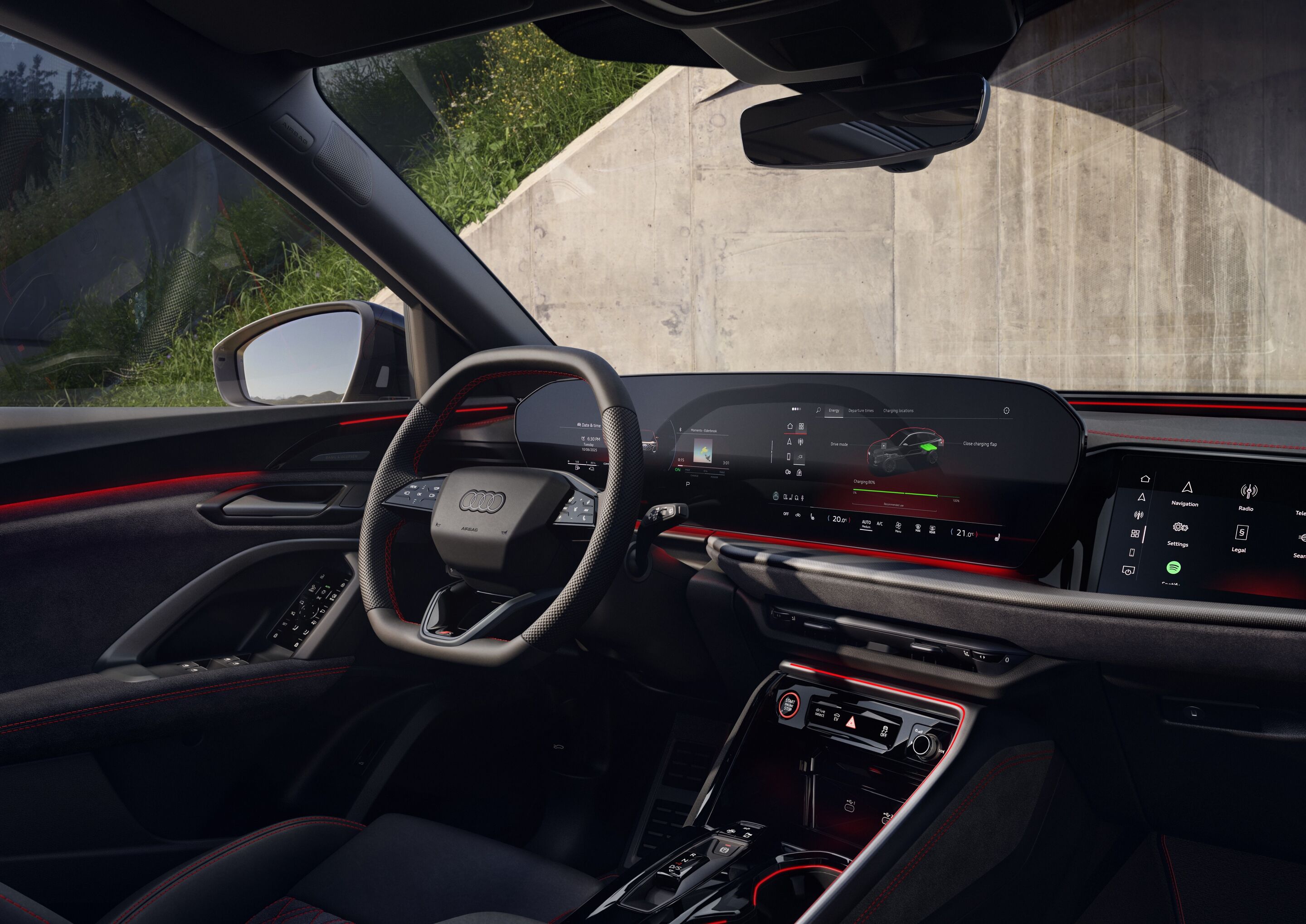Audi Q5 Sportback e-hybrid - Innenraum,
Farbe: Gletscherweiß