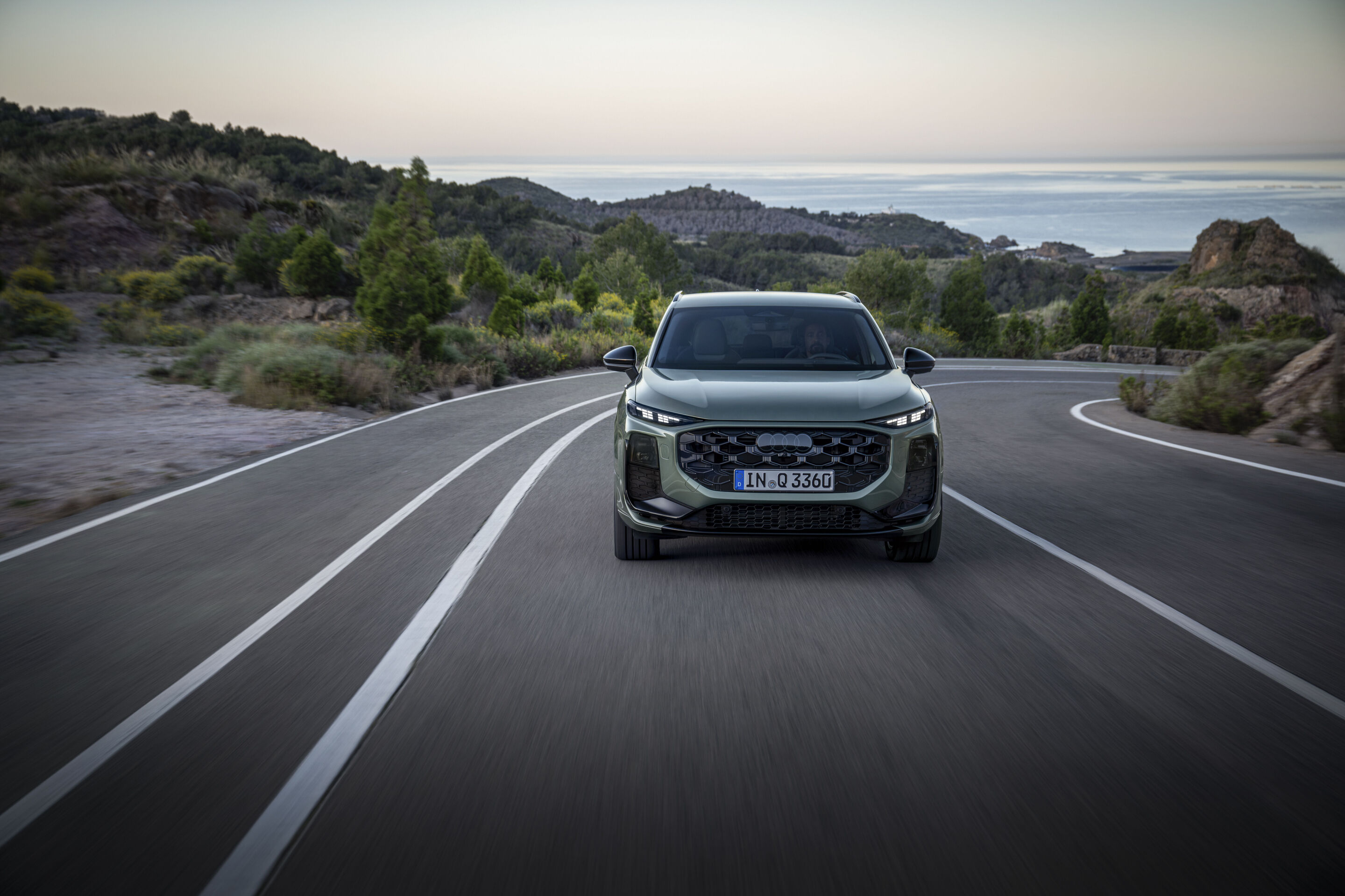 Audi Q3 SUV - Dynamic photo,
Colour: Sage green
