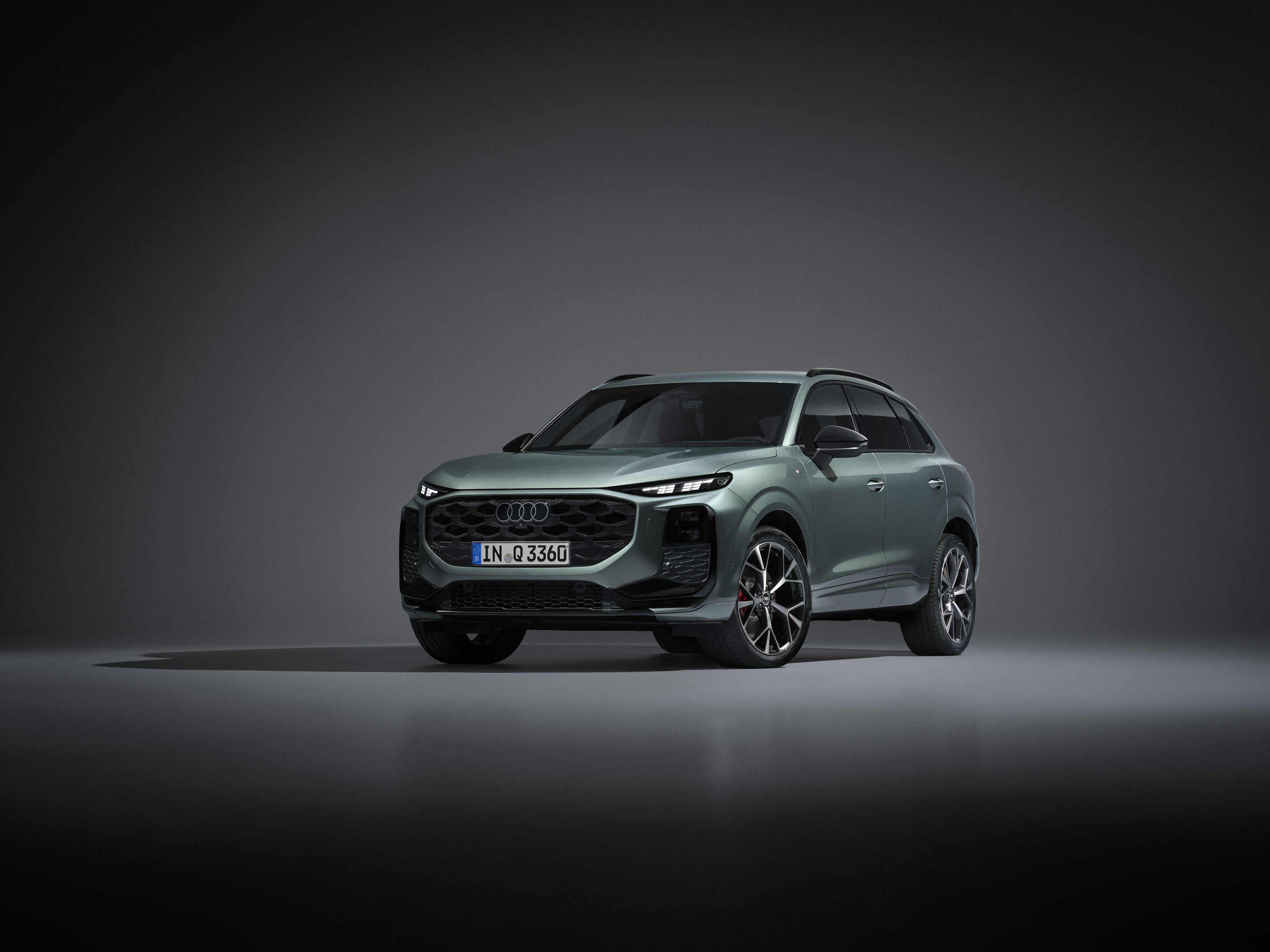 Audi Q3 SUV - Standaufnahme,
Farbe: Salbeigrün