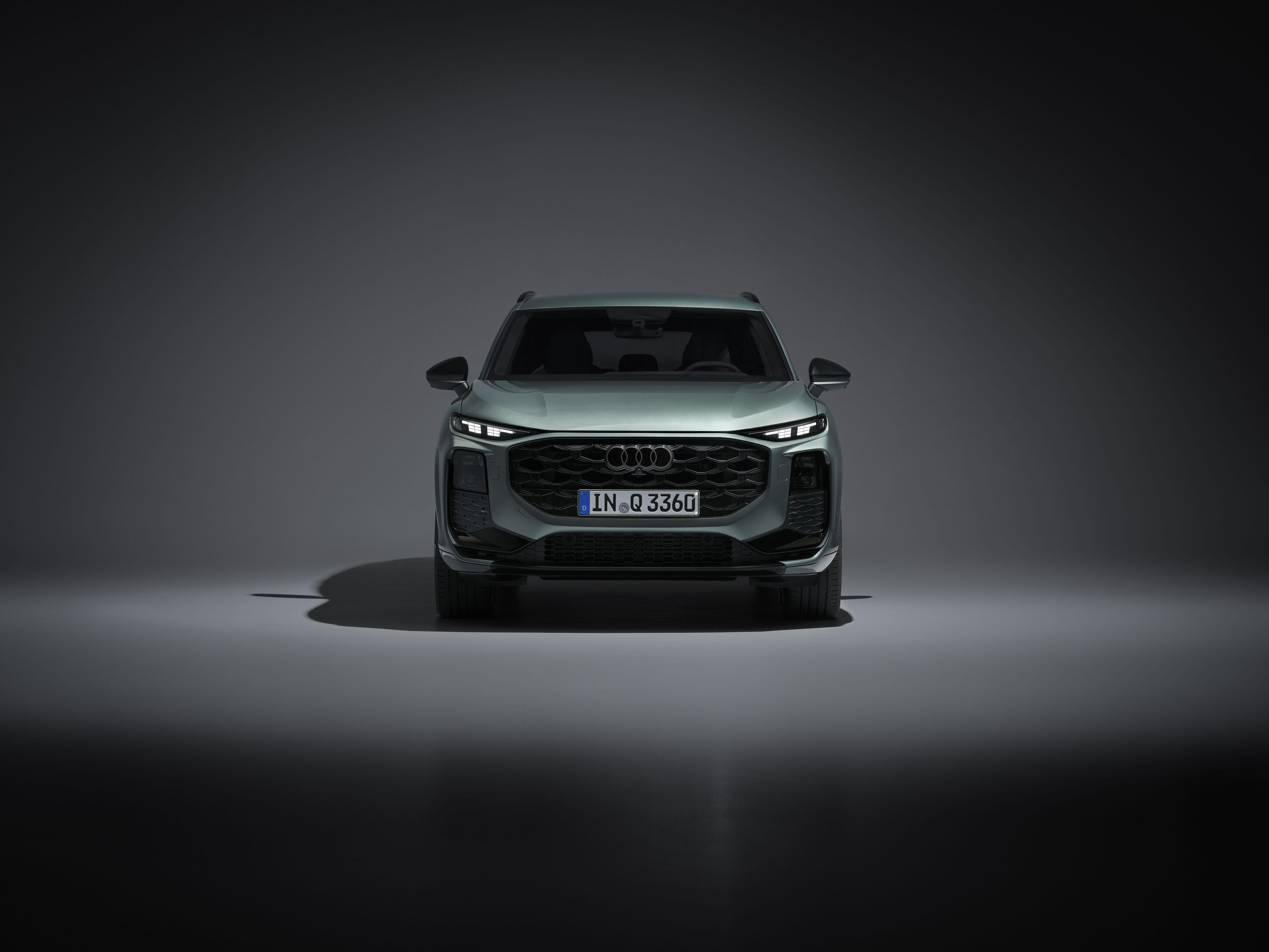 Audi Q3 SUV - Standaufnahme,
Farbe: Salbeigrün