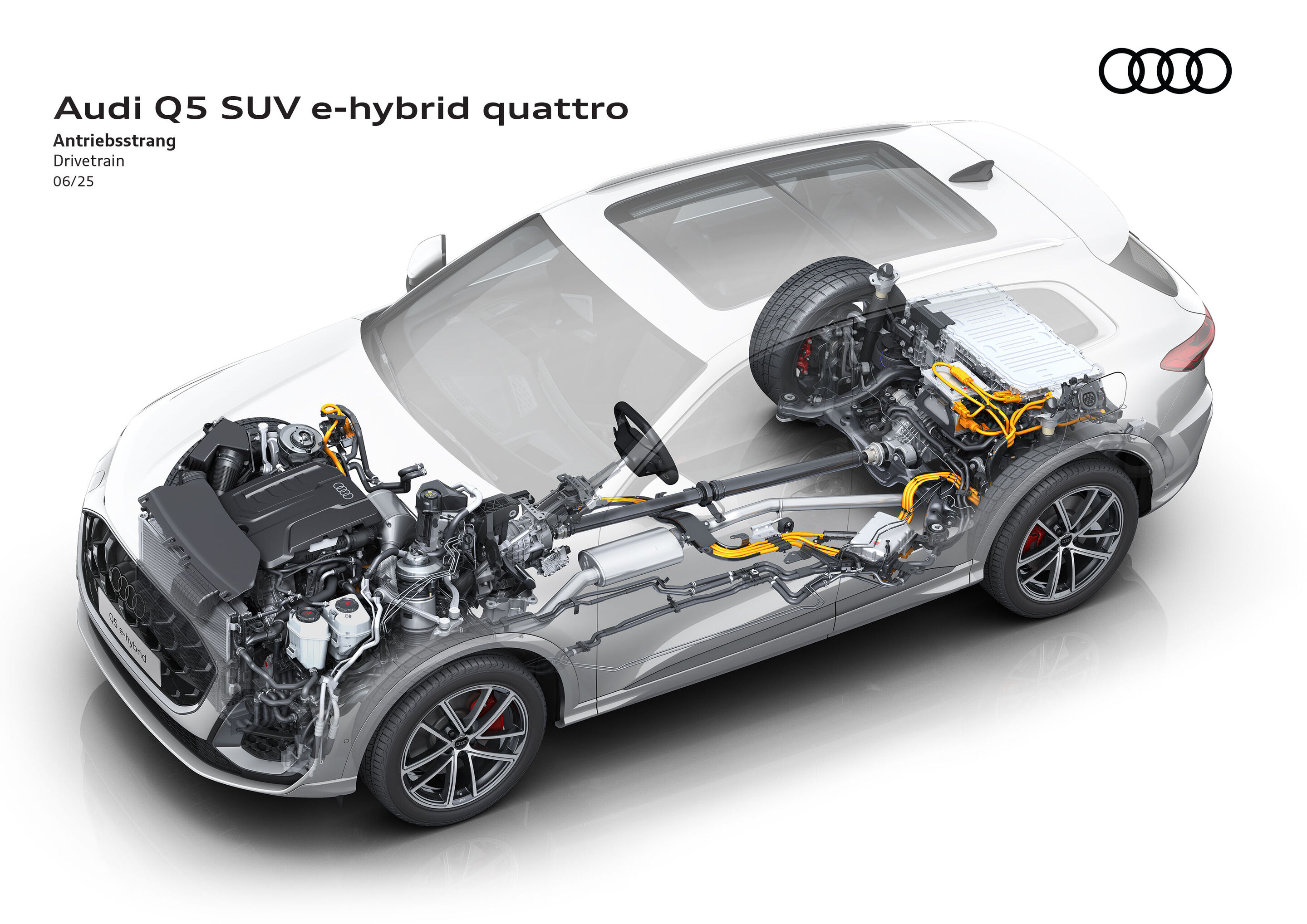 Illustration - Audi Q5 SUV e-hybrid quattro - Antriebsstrang