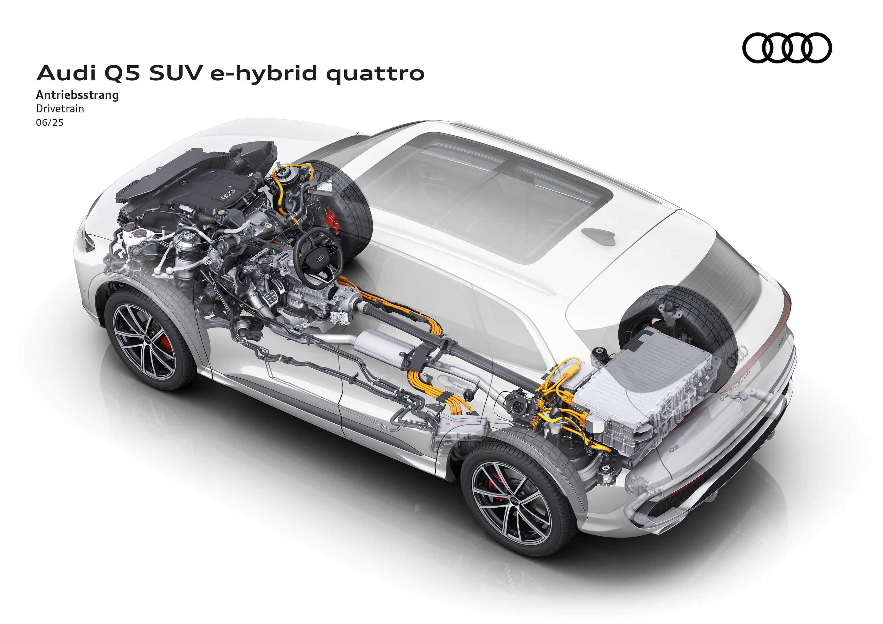 Illustration - Audi Q5 SUV e-hybrid quattro - Antriebsstrang