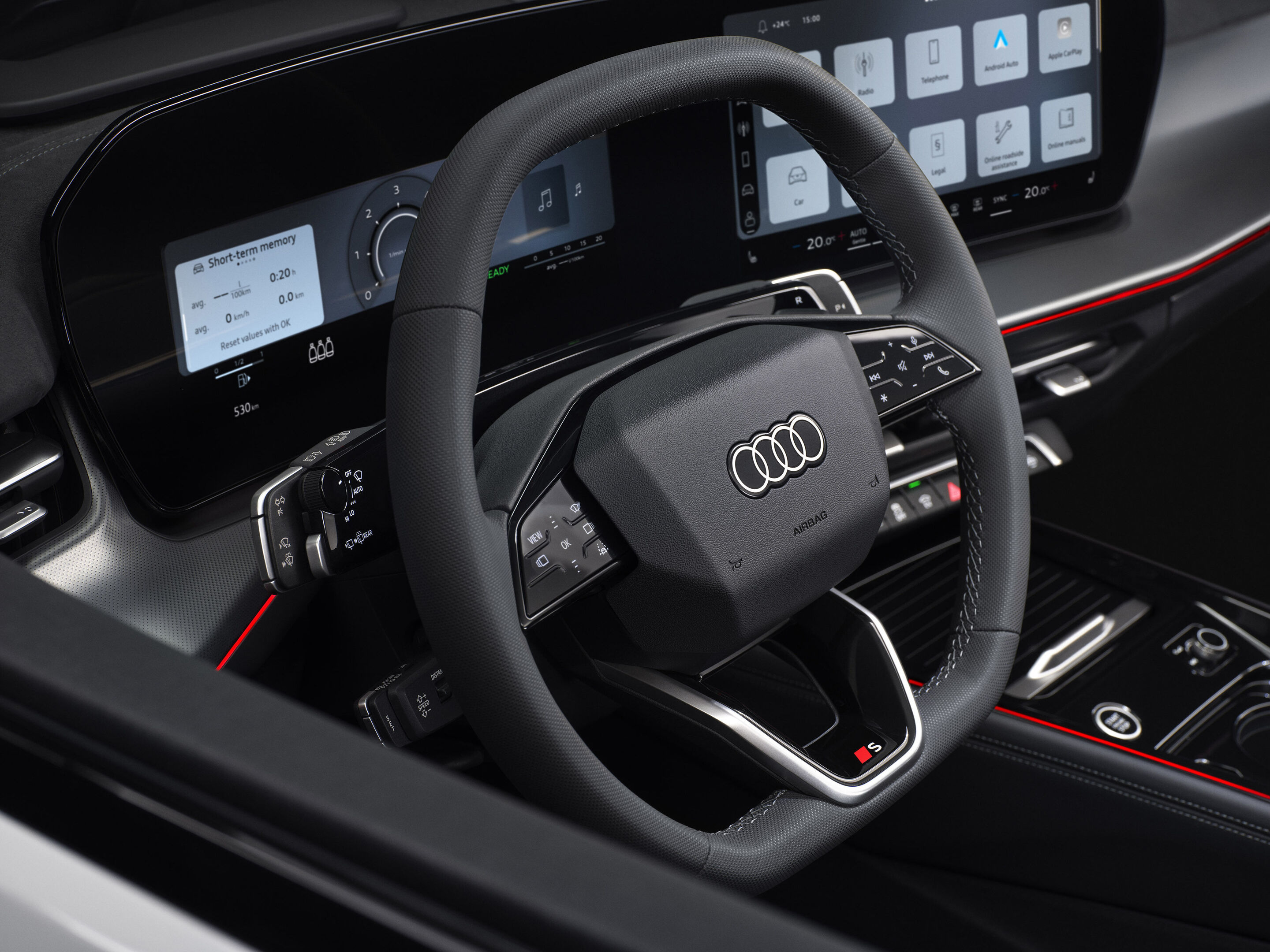 Im Einklang: das Interieur des neuen Audi Q3 - Audi Q3, Studio-Interieuraufnahme, Lenkrad mit Lenkbedieneinheit