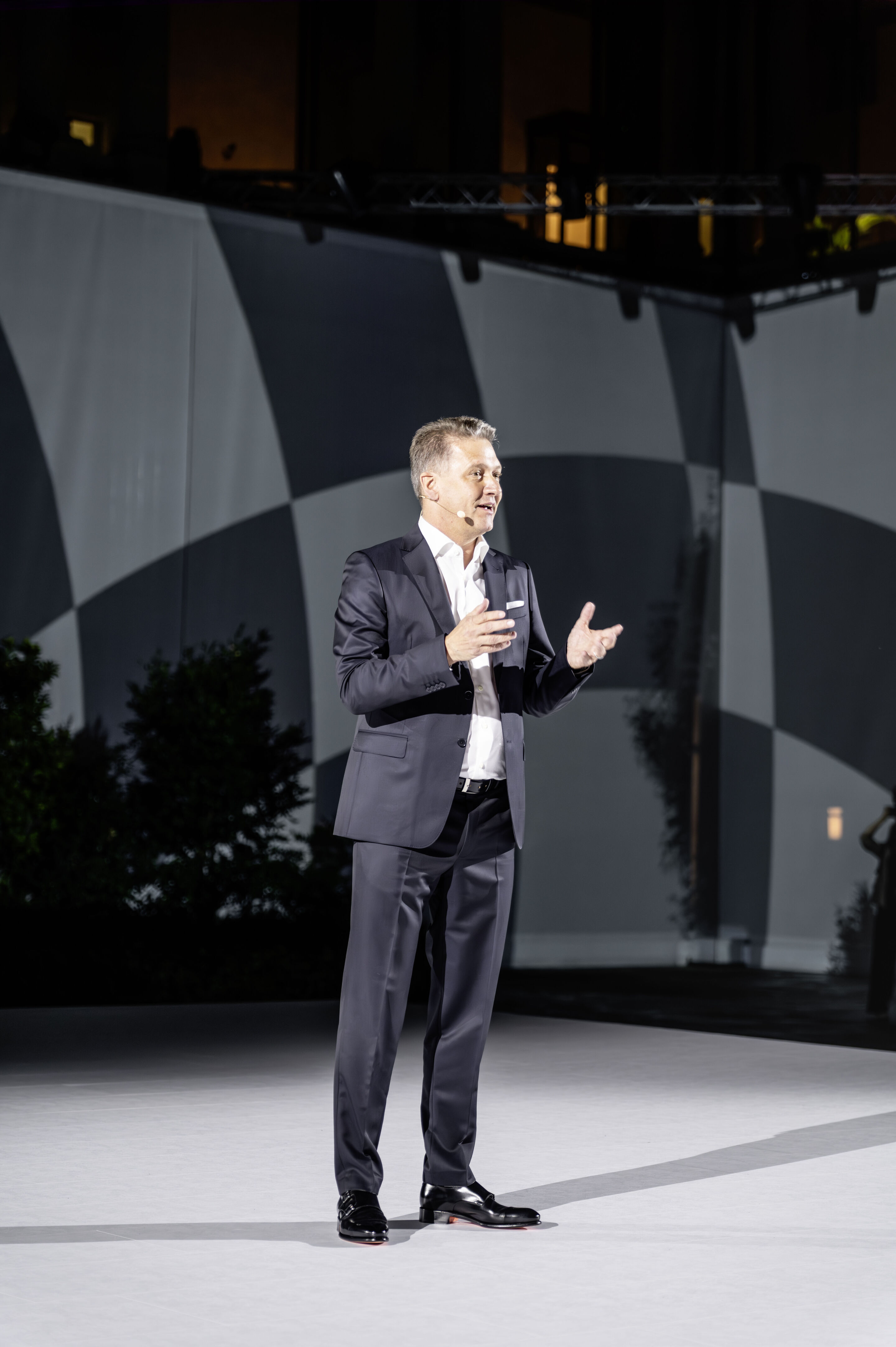 A new beginning in Milan: Audi unveils new design - Audi CEO Gernot Döllner at the 'Strive for clarity' event on September 2, 2025, in Milan, Italy