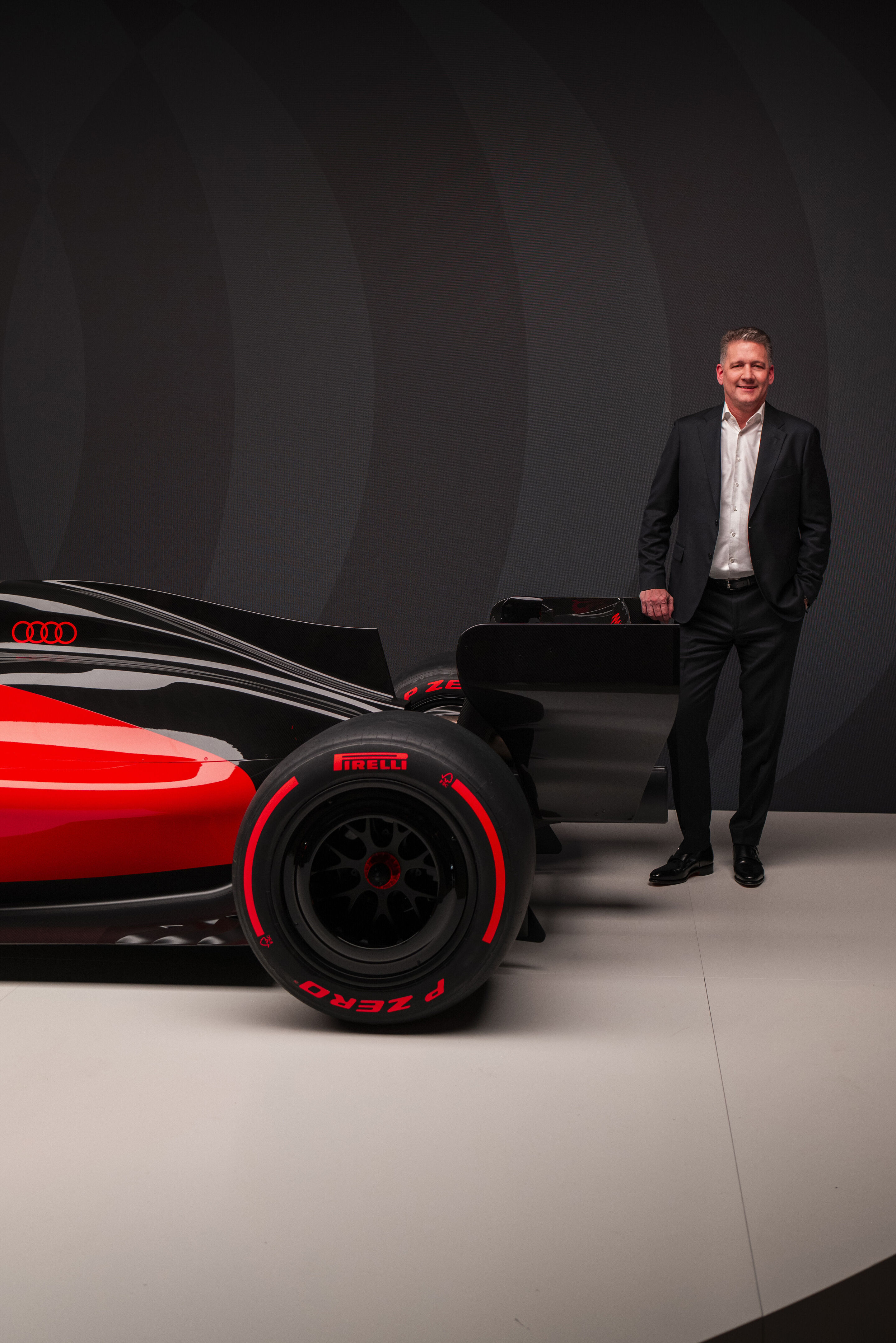 Audi enthüllt Design für die Formel 1 - Audi CEO Gernot Döllner beim Reveal-Event „Audi One“ in München, 12. November 2025