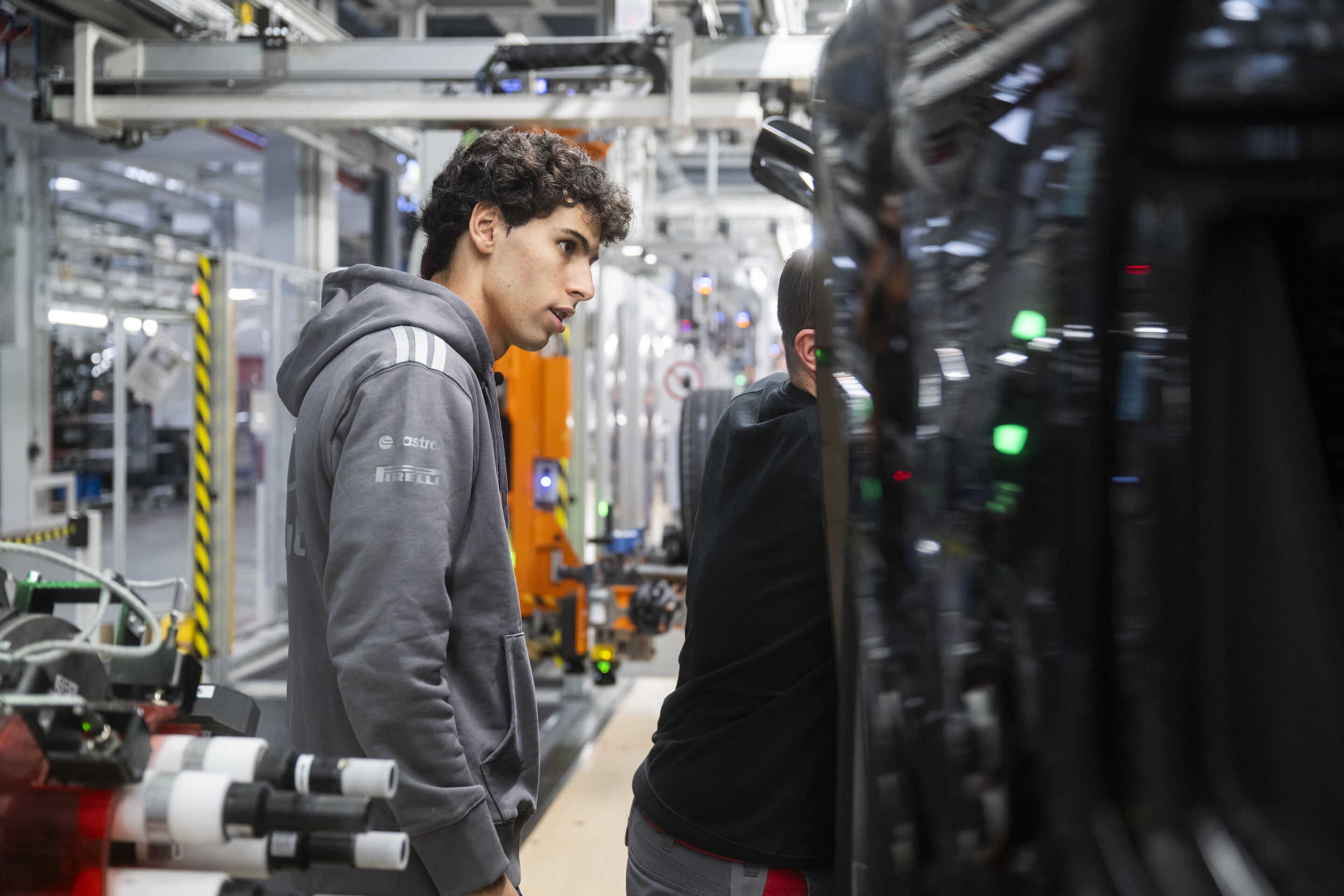 Audi F1 driver Gabriel Bortoleto visits Ingolstadt - Gabriel Bortoleto, driver for the Audi Revolut F1 Team, visits the Audi production facility in Ingolstadt