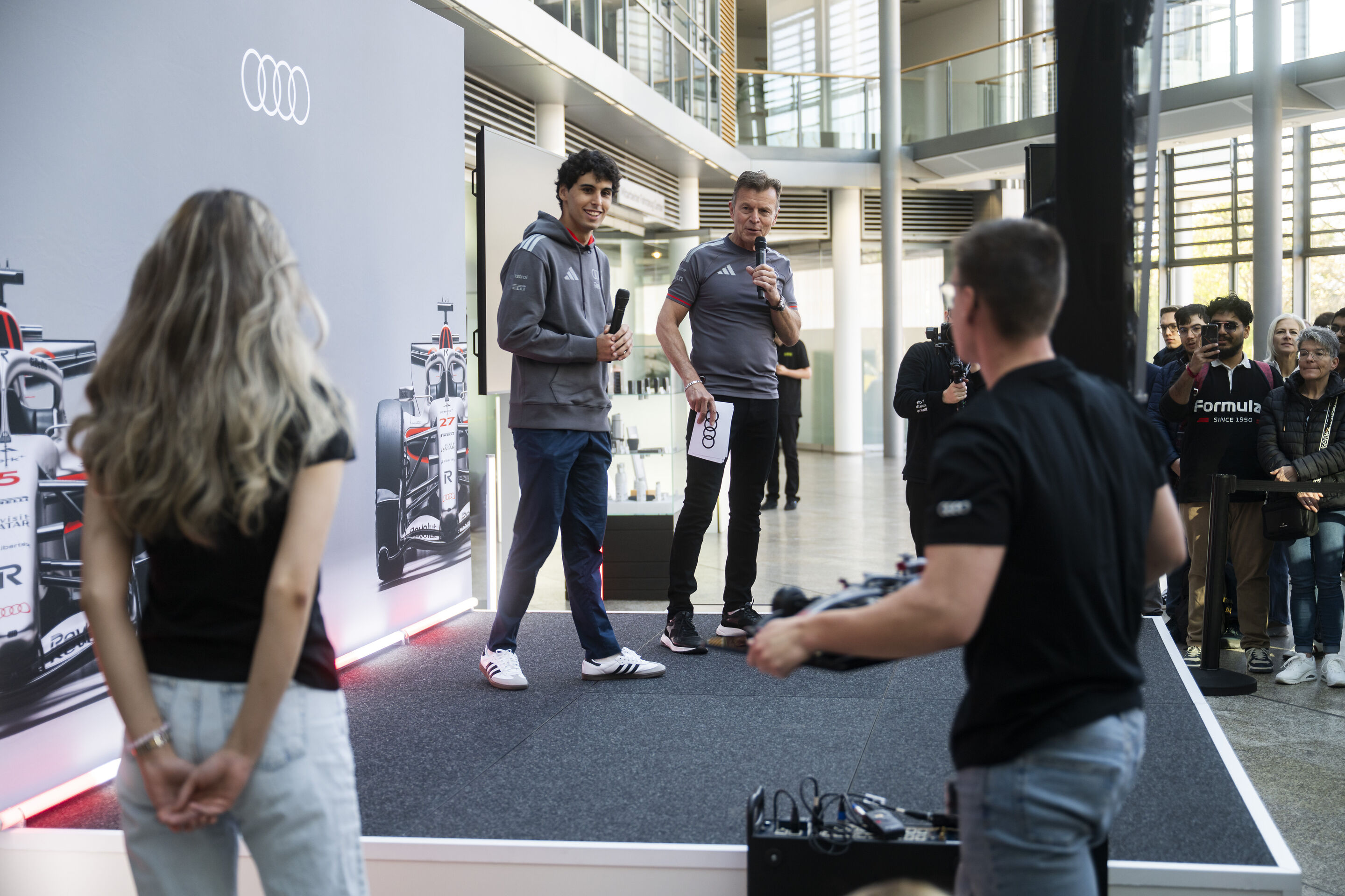 Audi F1 driver Gabriel Bortoleto visits Ingolstadt - Gabriel Bortoleto, driver for Audi Revolut F1 Team, visits the Audi Forum in Ingolstadt