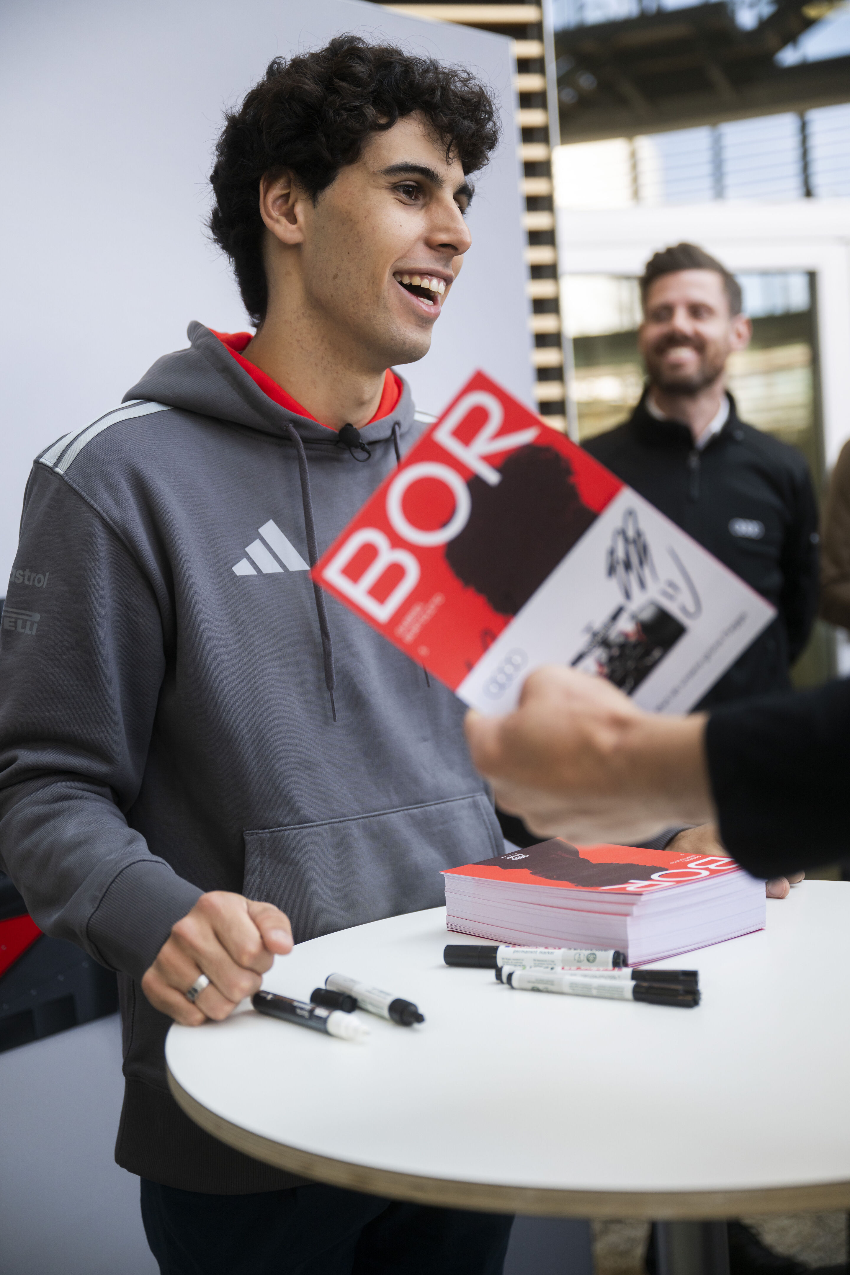 Audi F1 driver Gabriel Bortoleto visits Ingolstadt - Gabriel Bortoleto, driver for Audi Revolut F1 Team, visits the Audi Forum in Ingolstadt