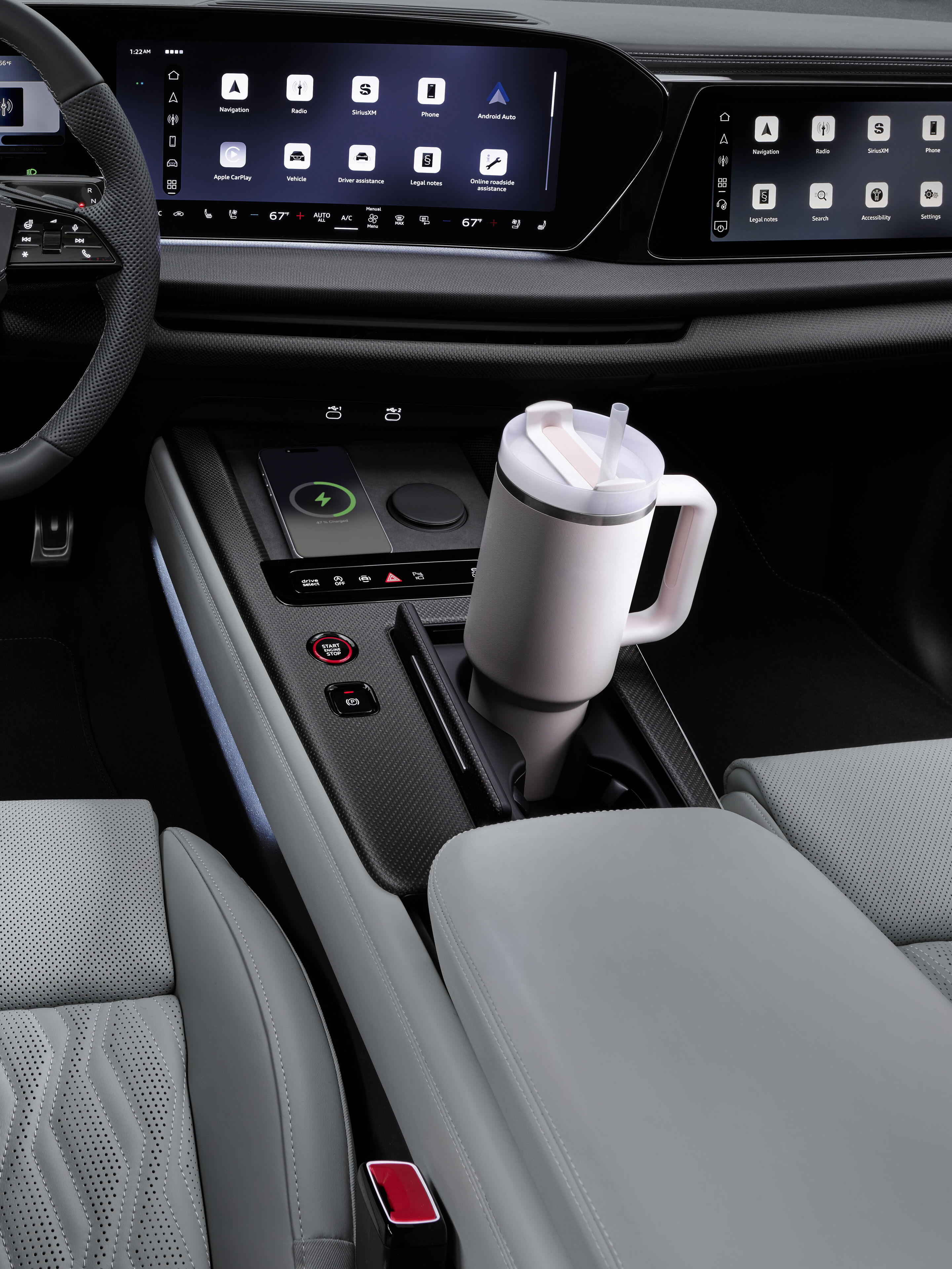 Audi Q9 - Studioaufnahme, Interieur, Mittelkonsole