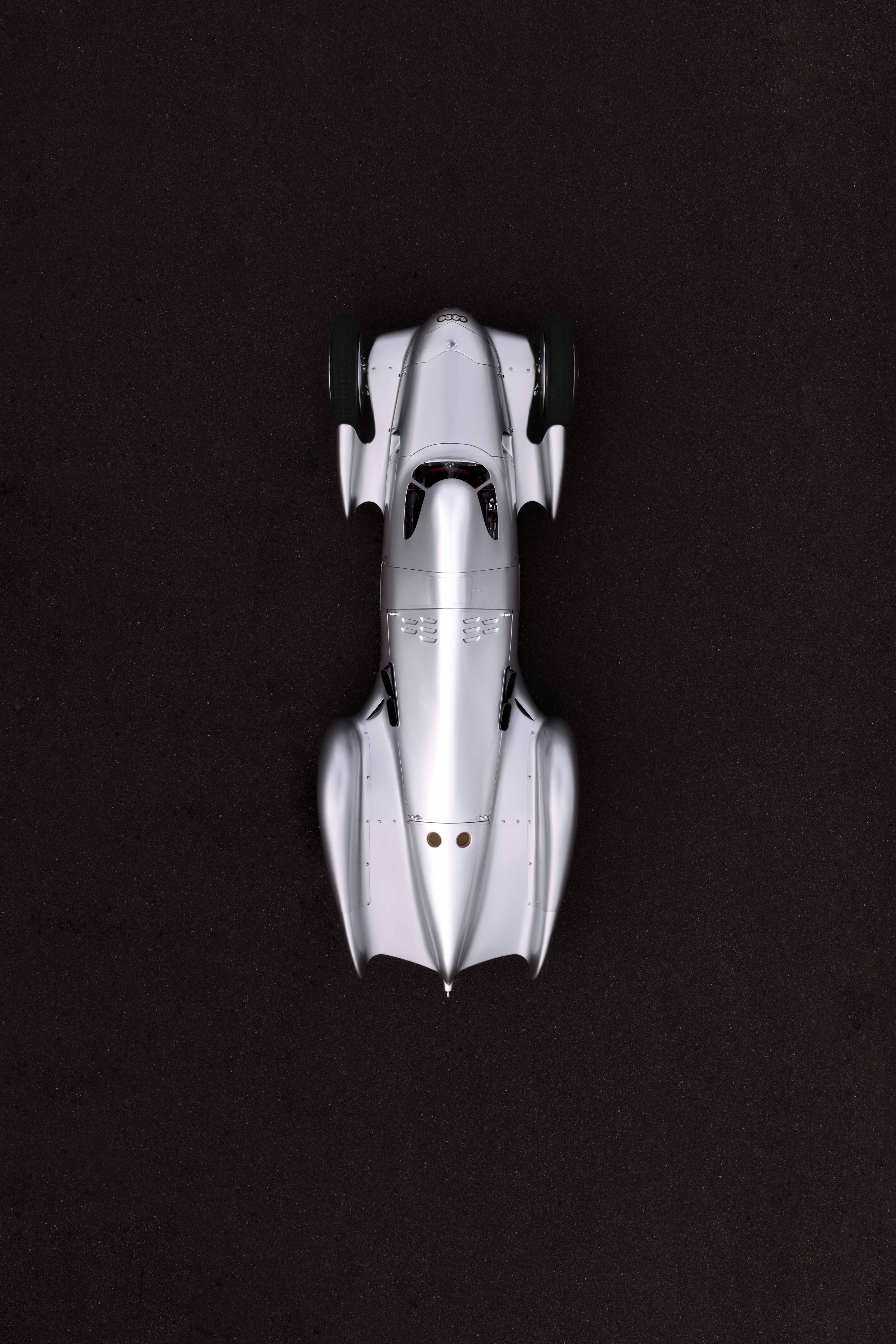 Auto Union Lucca - Audi recreated the Auto Union Lucca. After just over three years of construction, the record-breaking car was completed in early 2026. Studio Top shot.
