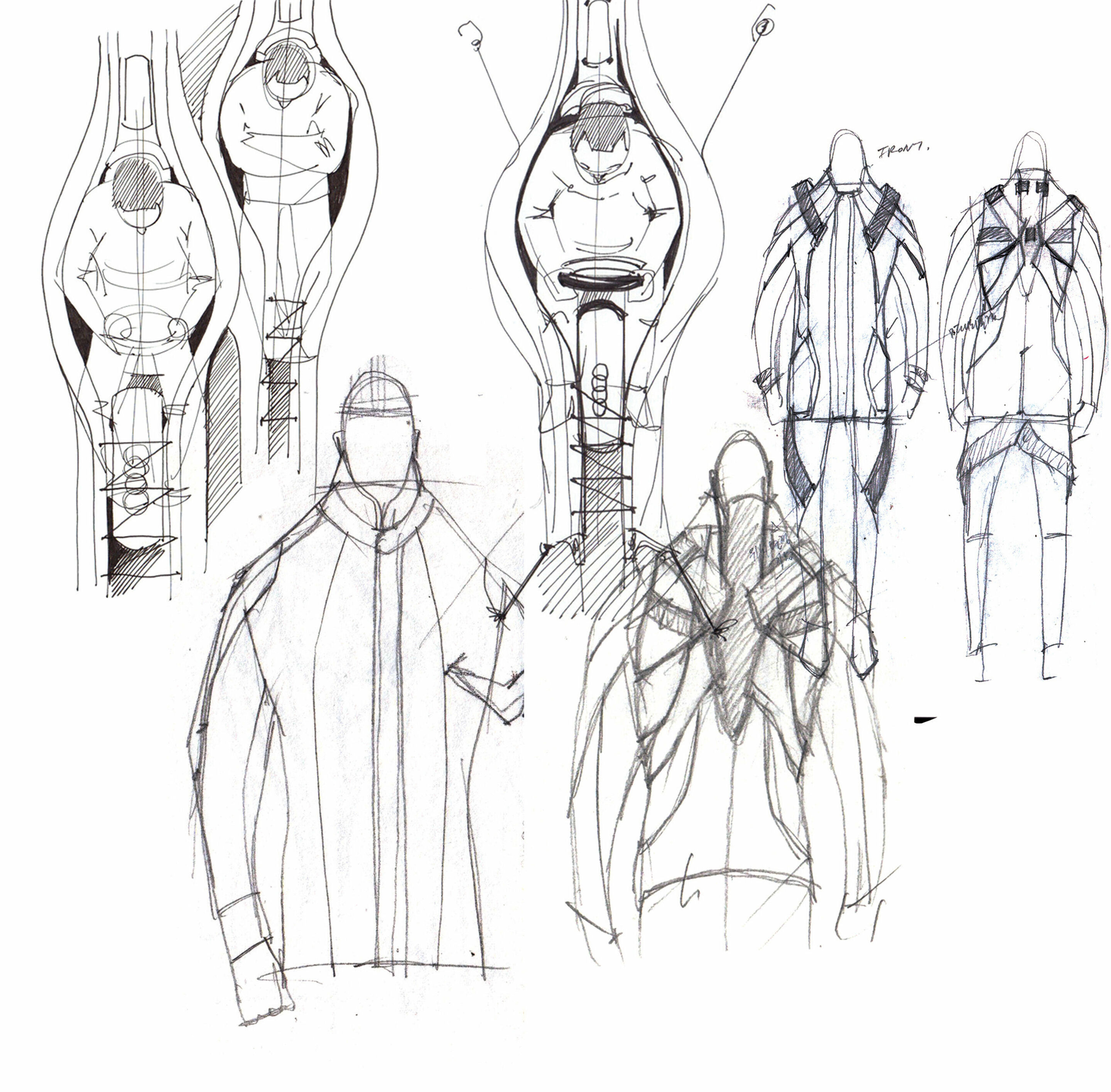 Hochschulen zu Gast bei Audi Design UNIverse - Zeichnungen der Studenten Cherica Haye und Nir Siegel von dem Royal College of Art London für das Audi-Kooperationsprojekt „ Suit“.